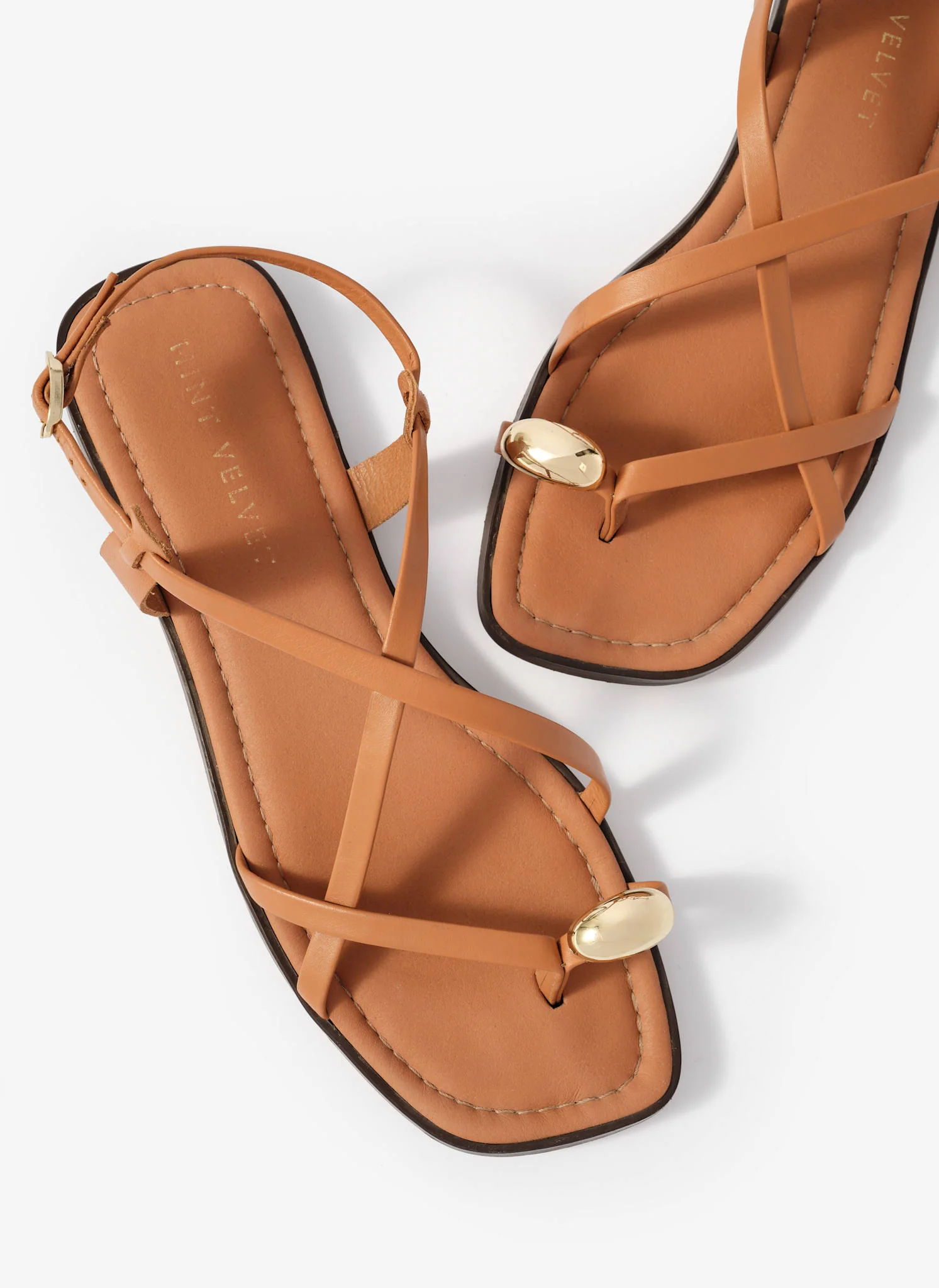 Sofia Tan Leather Strappy Sandals - Image 7