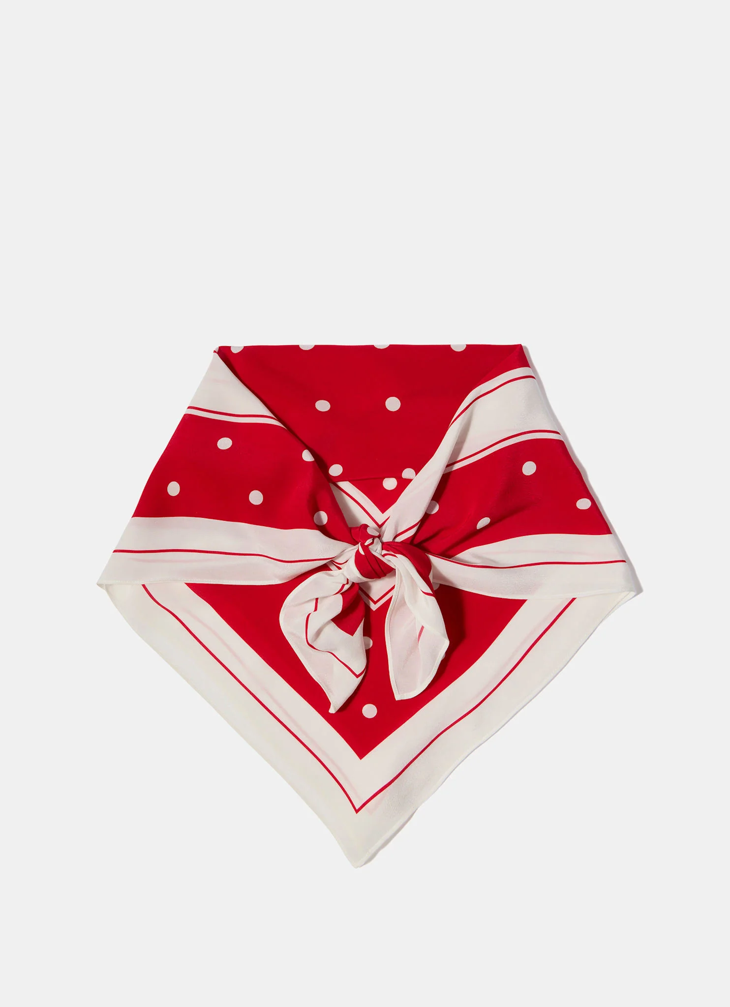 Red Polka Dot Print Scarf - Image 2