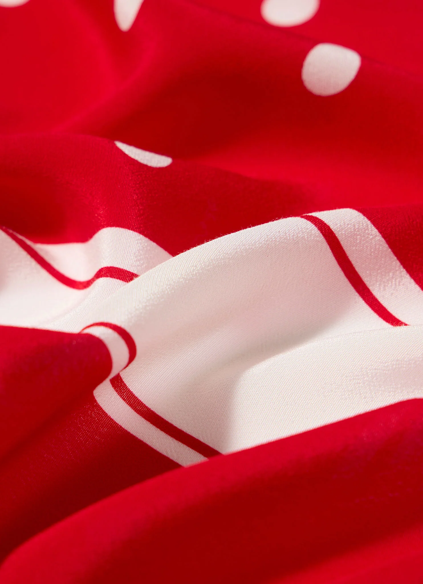 Red Polka Dot Print Scarf - Image 3