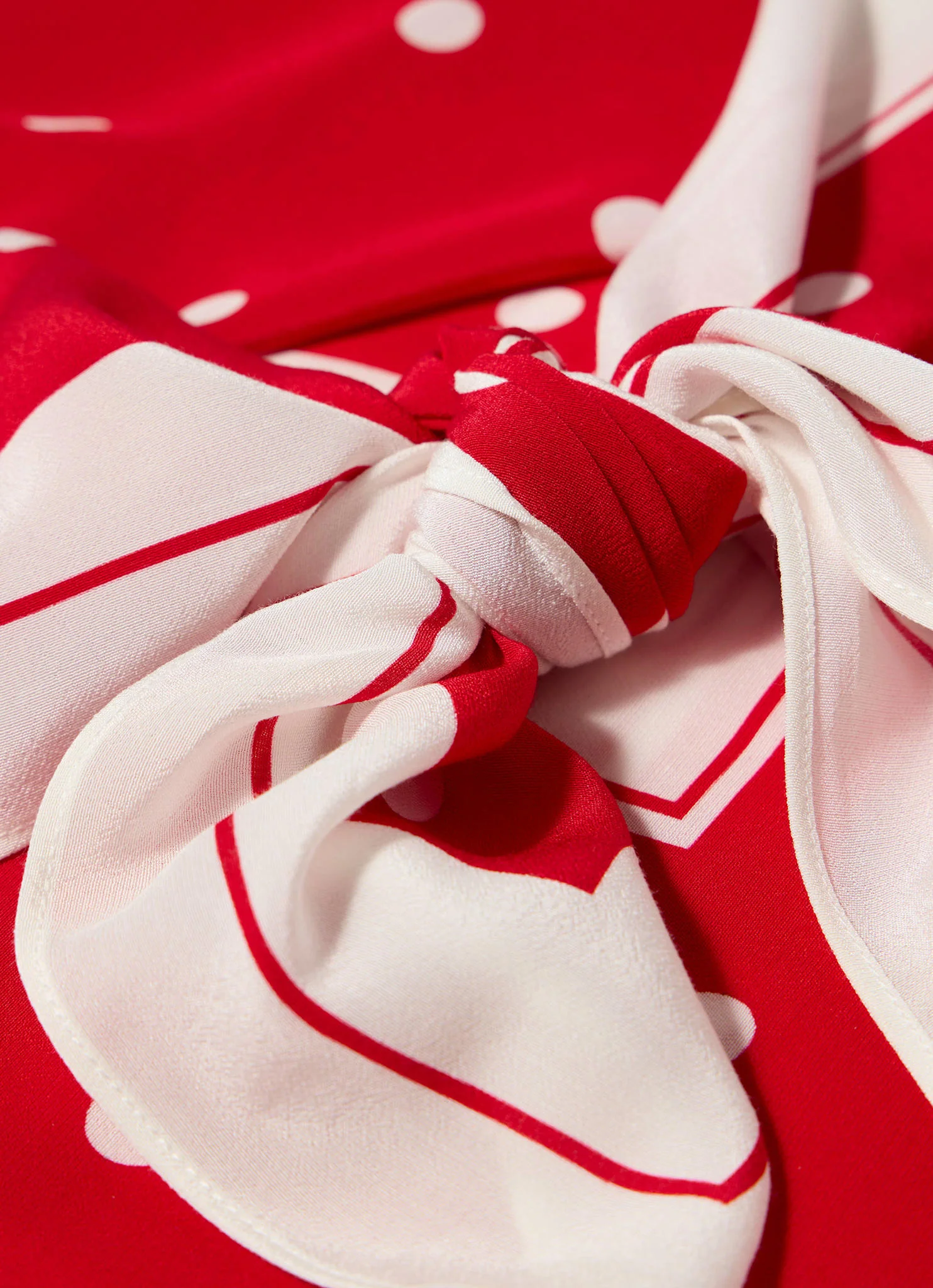Red Polka Dot Print Scarf - Image 5