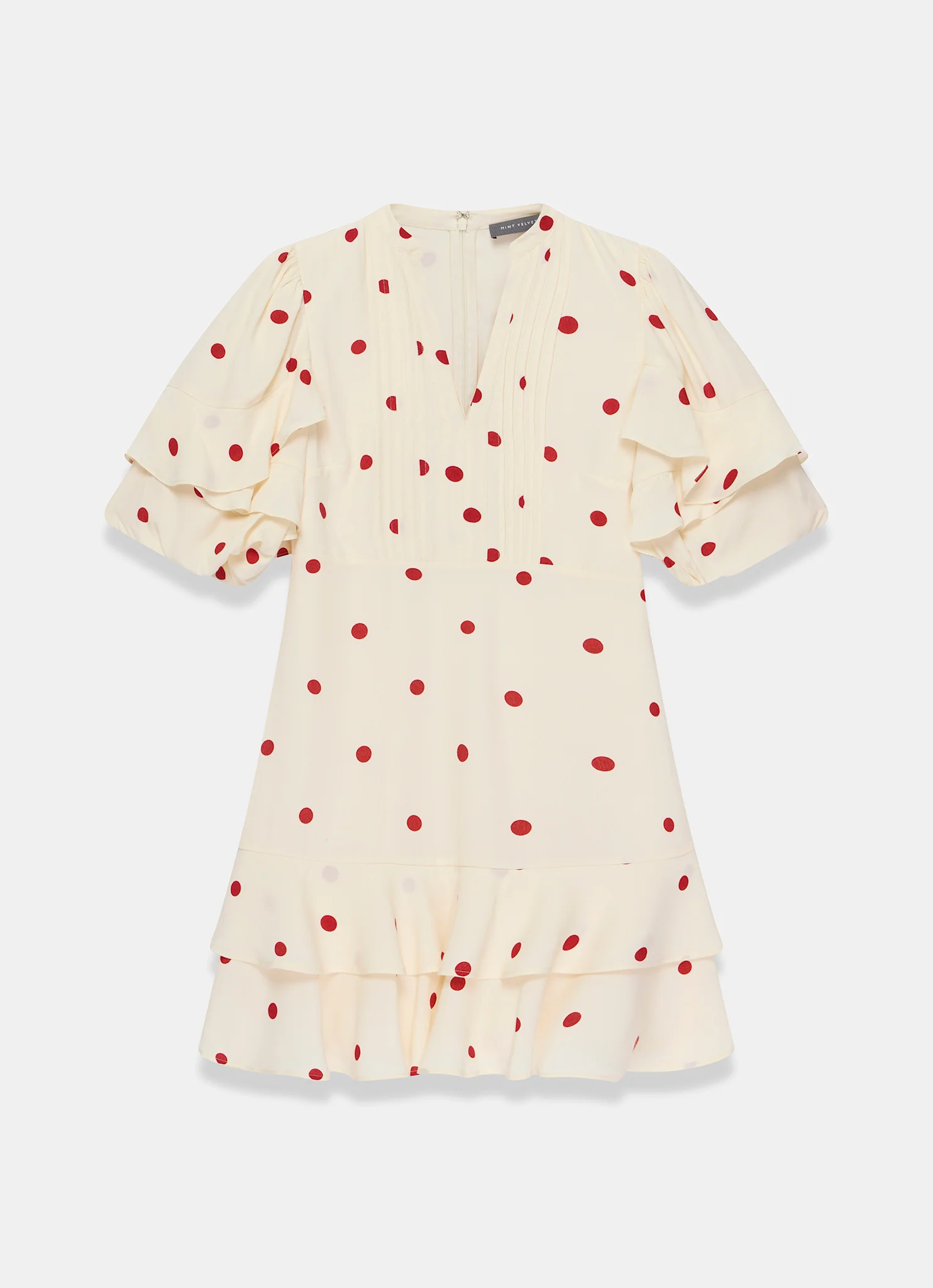 Cream Polka Dot Mini Dress - Image 7
