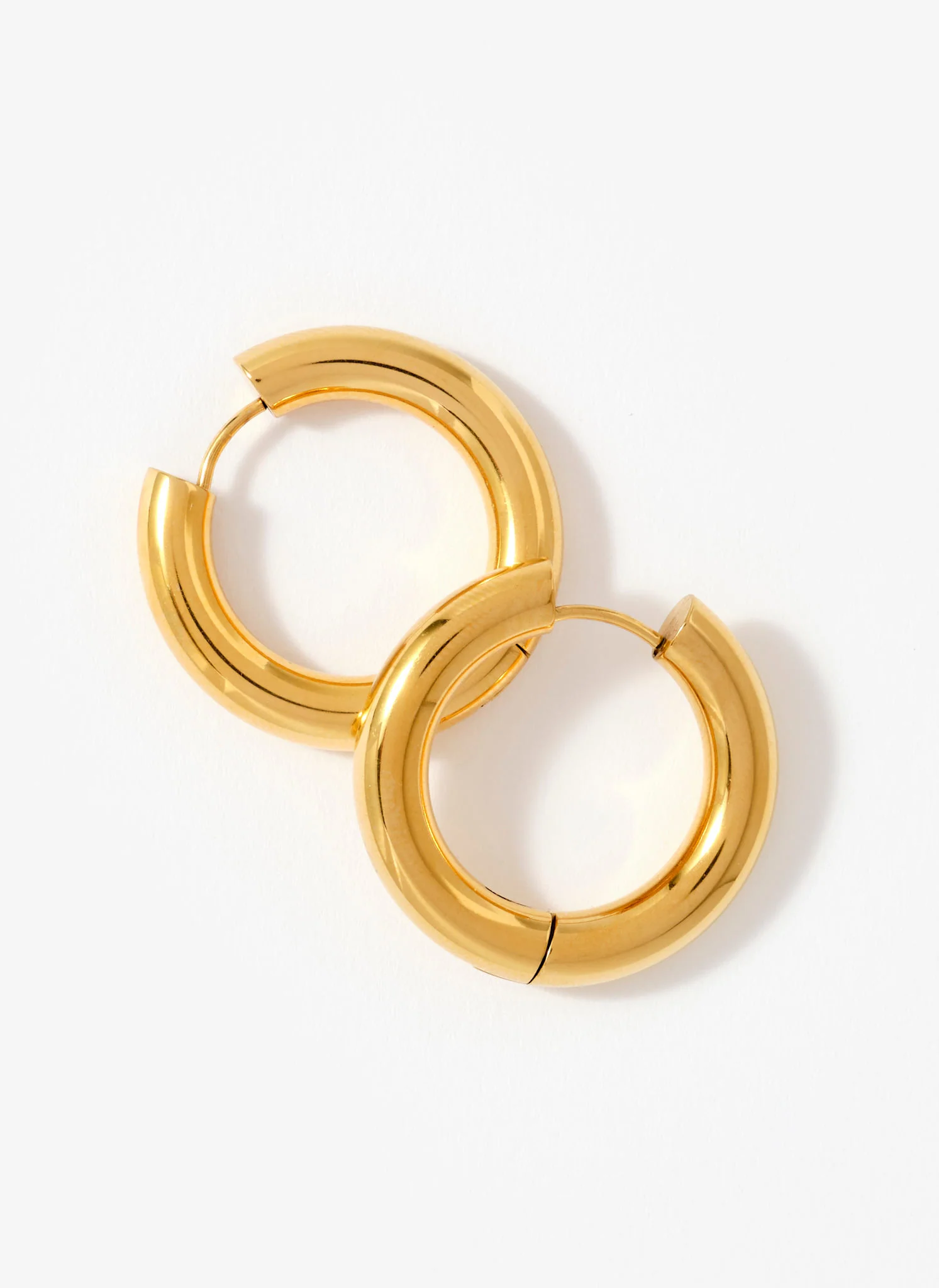 Gold Plated Stainless Steel Large Hoop Earrings - Image 4