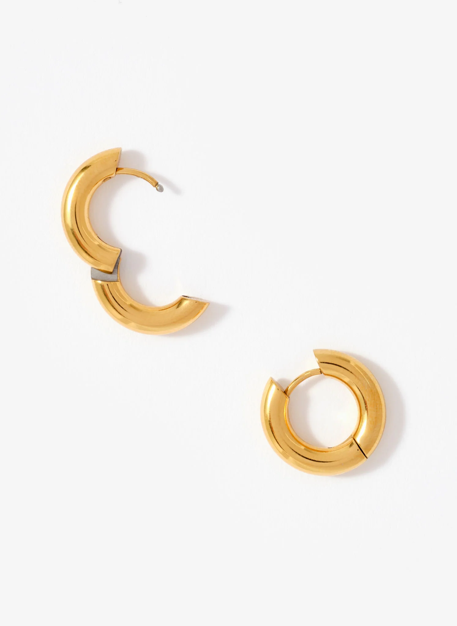 Gold Plated Stainless Steel Mini Hoop Earrings - Image 3