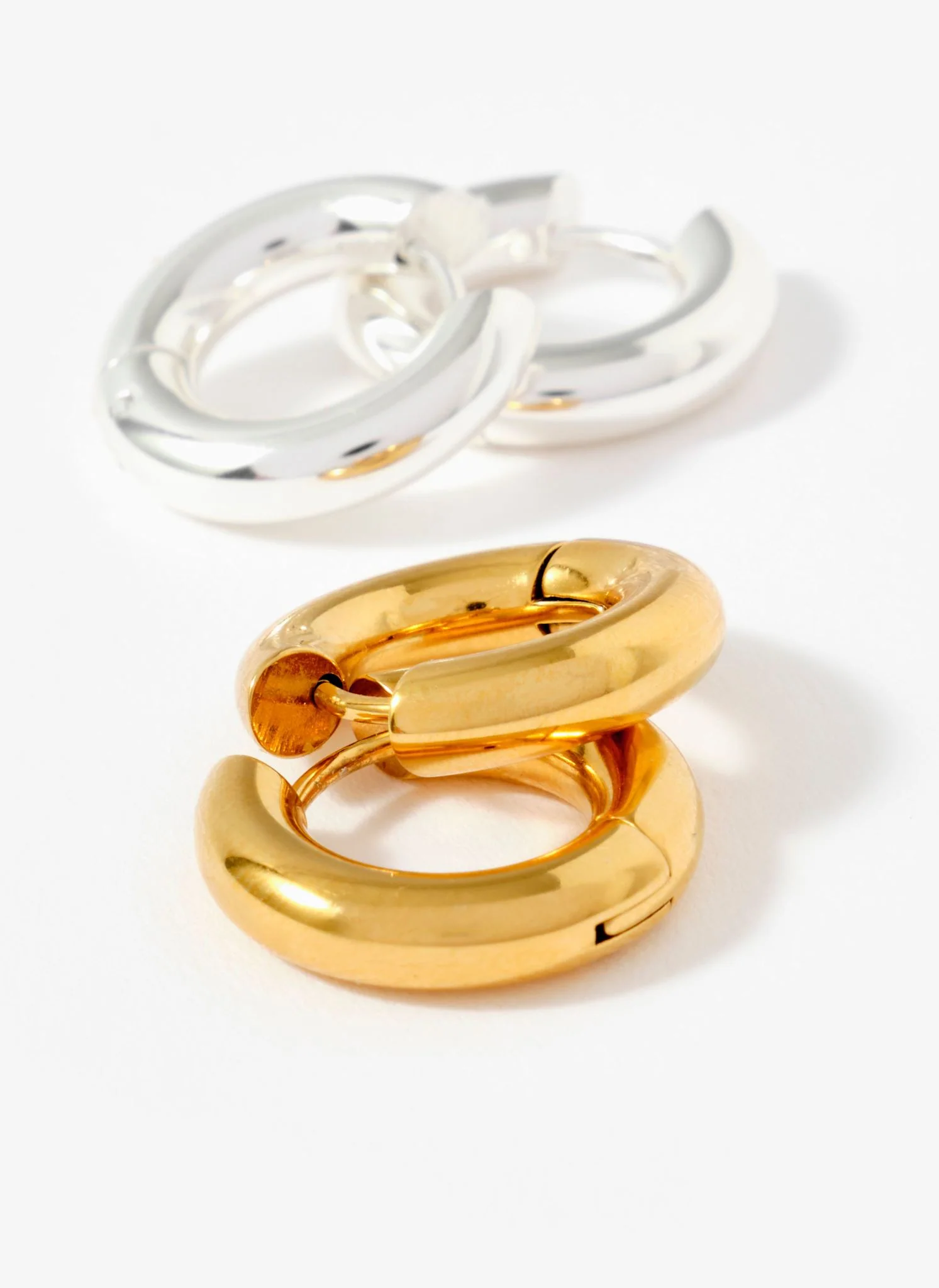 Gold Plated Stainless Steel Mini Hoop Earrings - Image 4