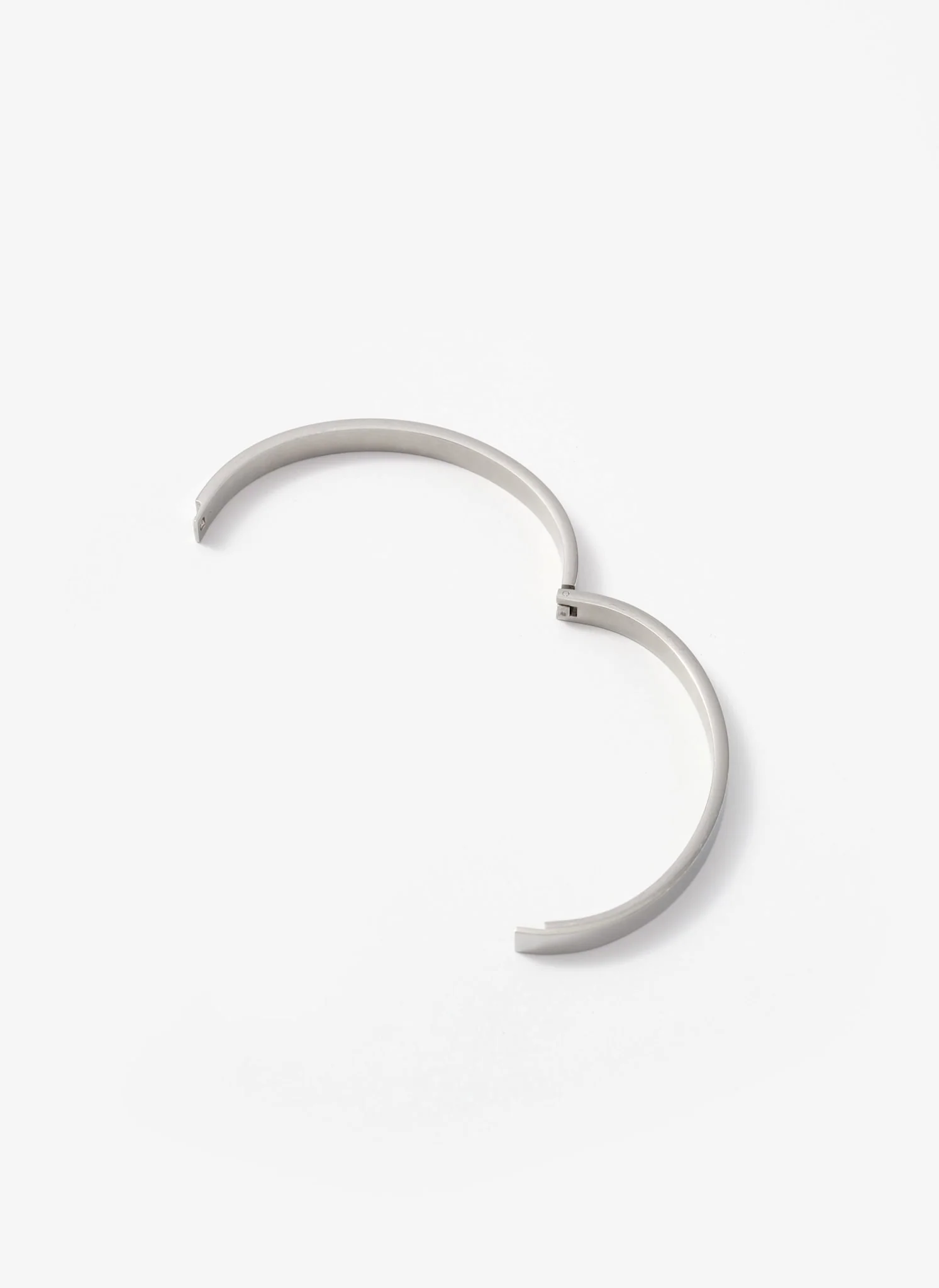 Silver Stainless Steel Slim Bangle - Image 3