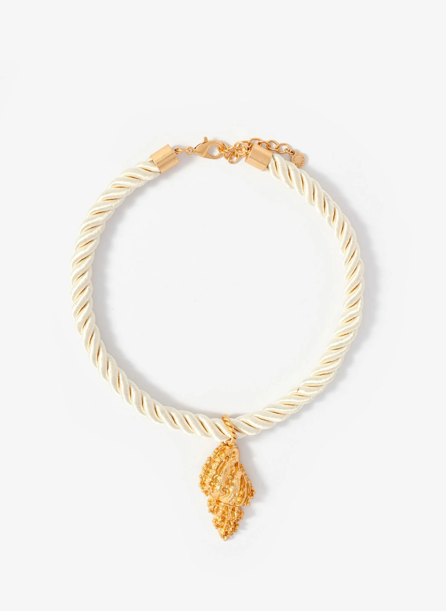 Gold Tone Statement Shell Rope Necklace - Image 2