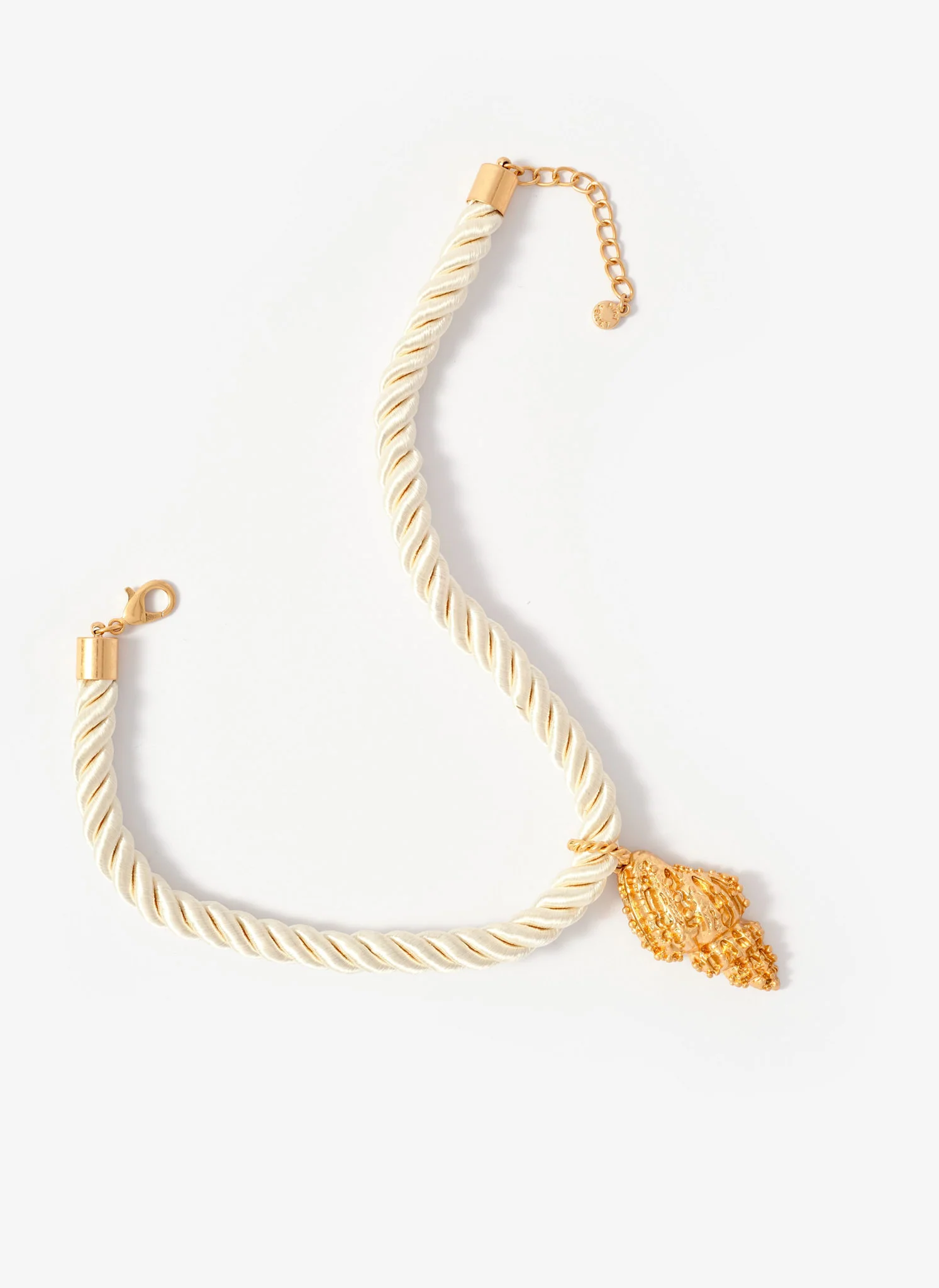 Gold Tone Statement Shell Rope Necklace - Image 3