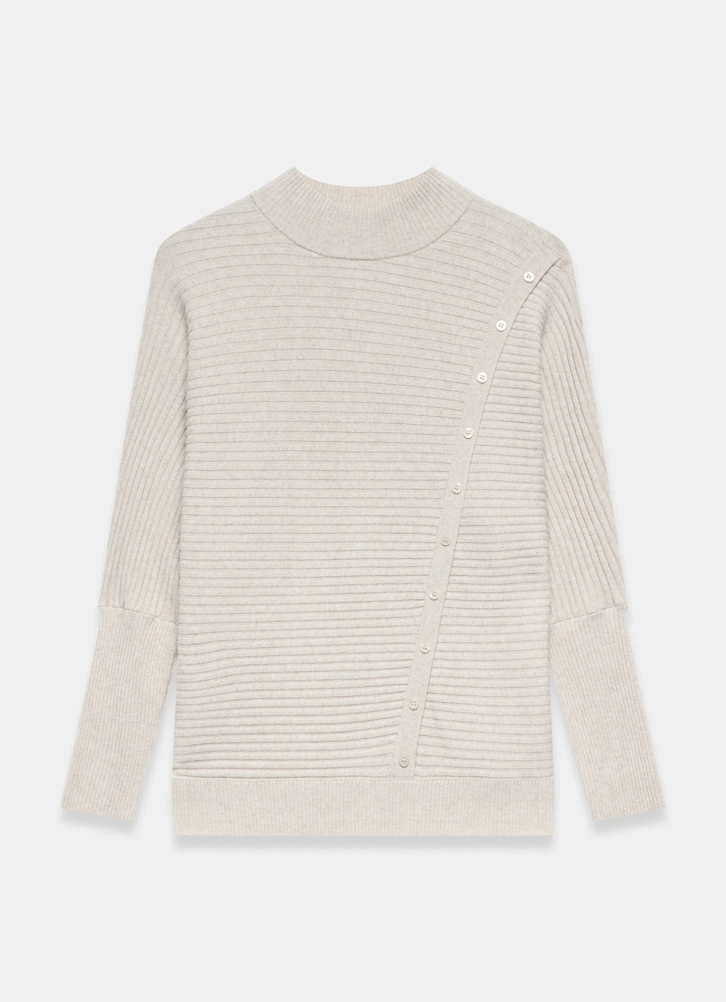 Neutral Button Detail Ribbed Jumper - Image 7