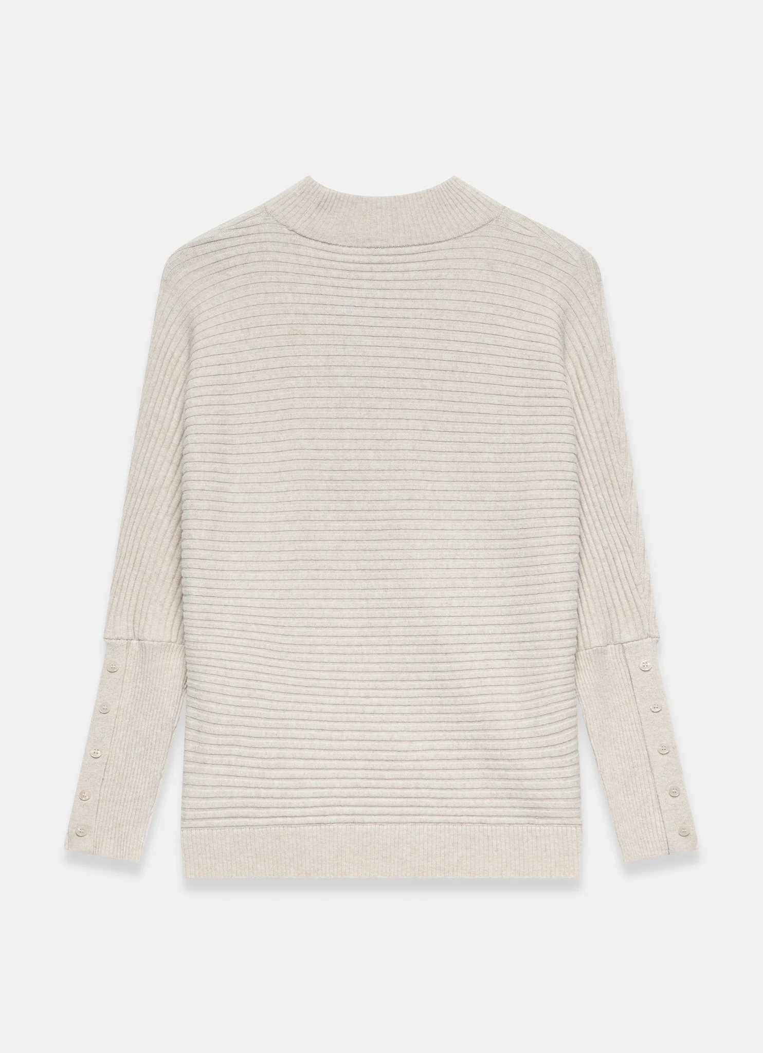 Neutral Button Detail Ribbed Jumper - Image 8