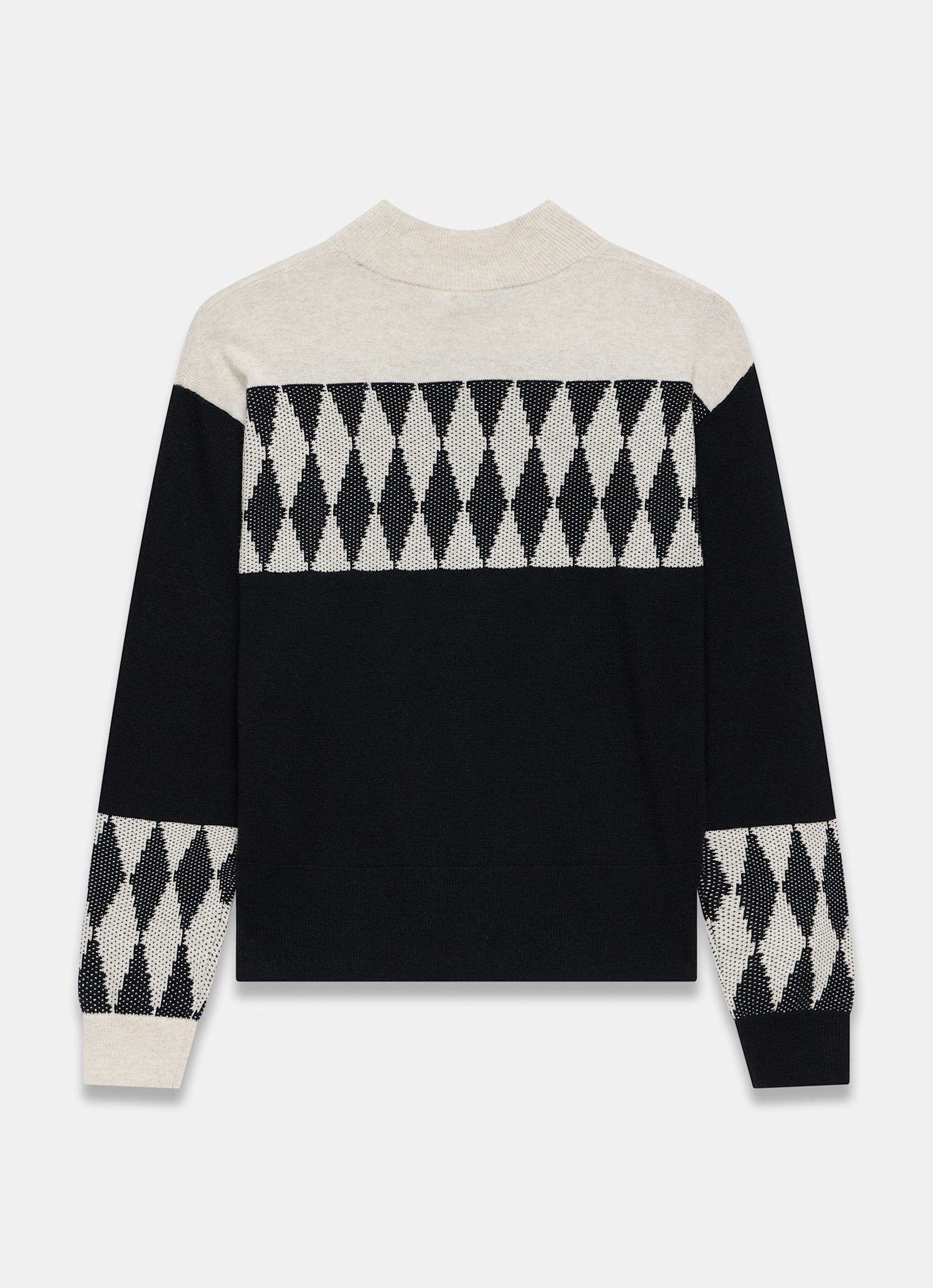 Neutral and Black Cotton Blend Graphic Jumper - Image 7