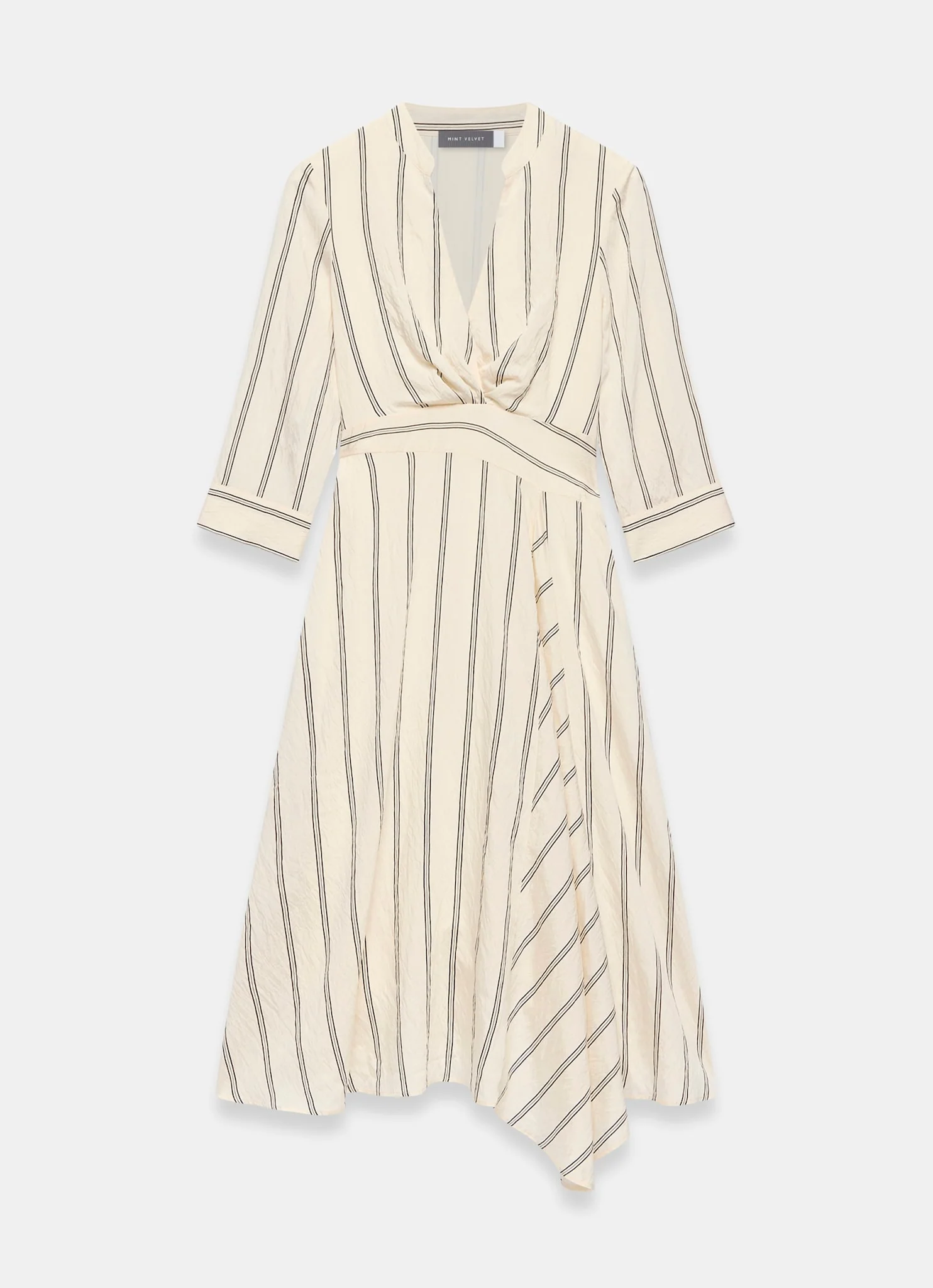 Neutral Striped Midi Dress - Image 6