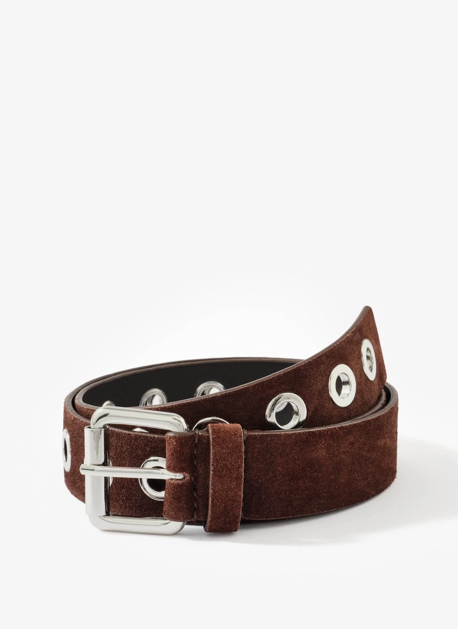 Brown Suede Eyelet Belt - Image 2
