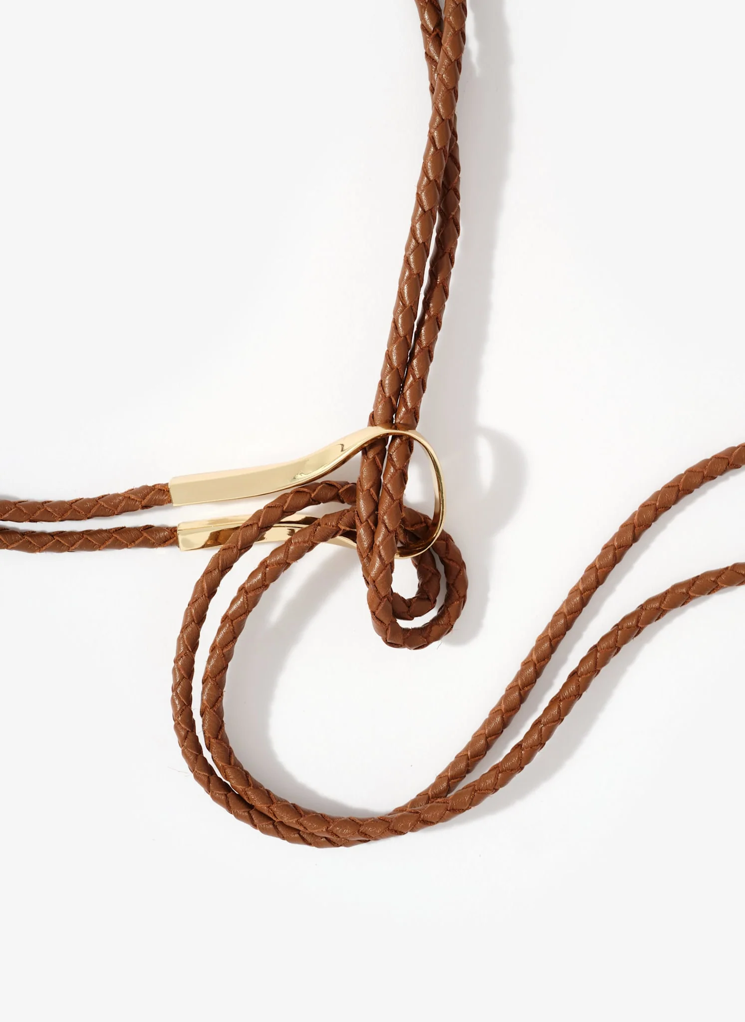 Tan Leather Tie Waist Belt - Image 4