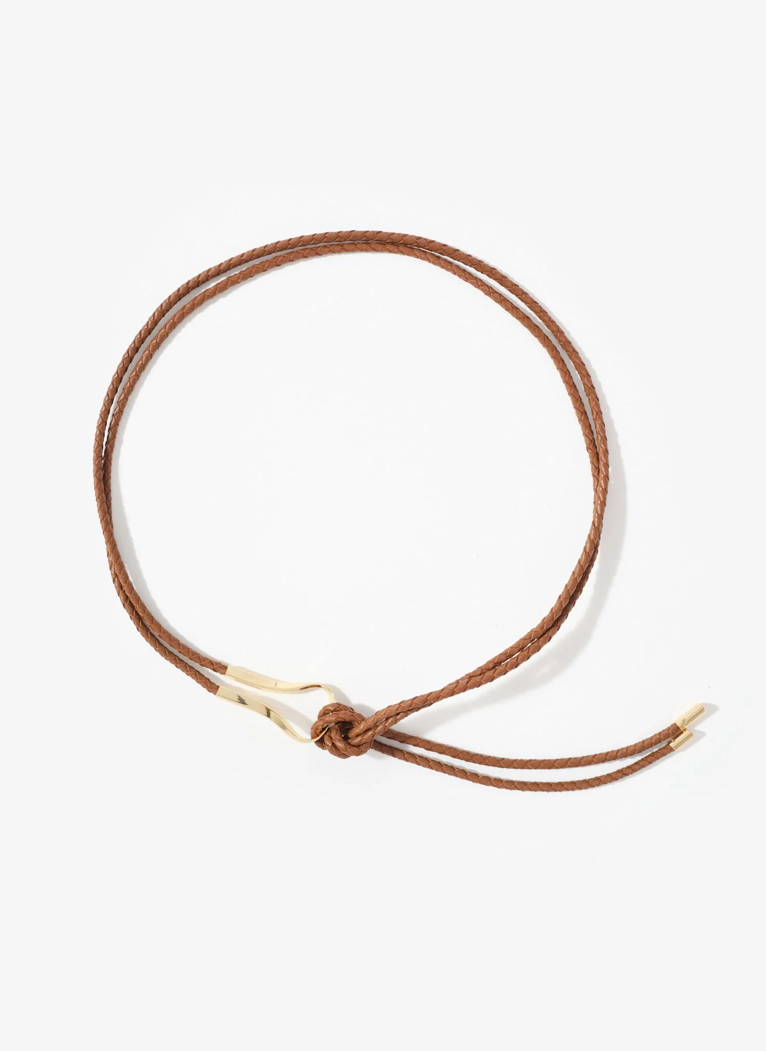 Tan Leather Tie Waist Belt - Image 5