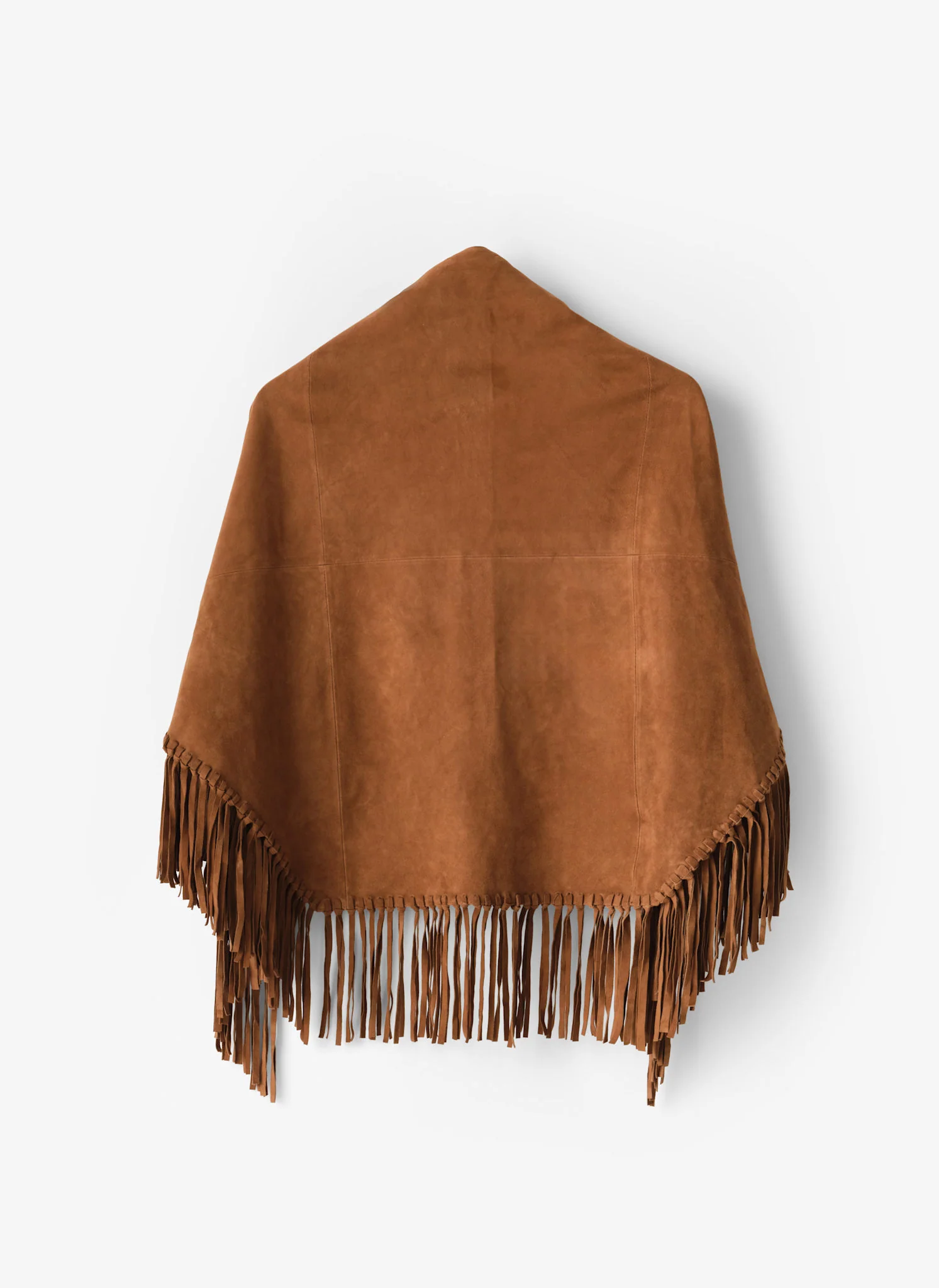 Tan Suede Fringed Shawl - Image 7