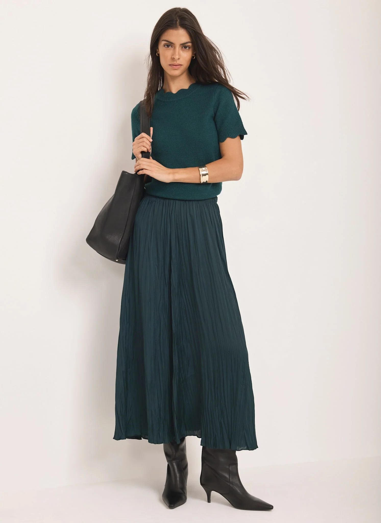 Teal Scallop Knit Top - Image 2