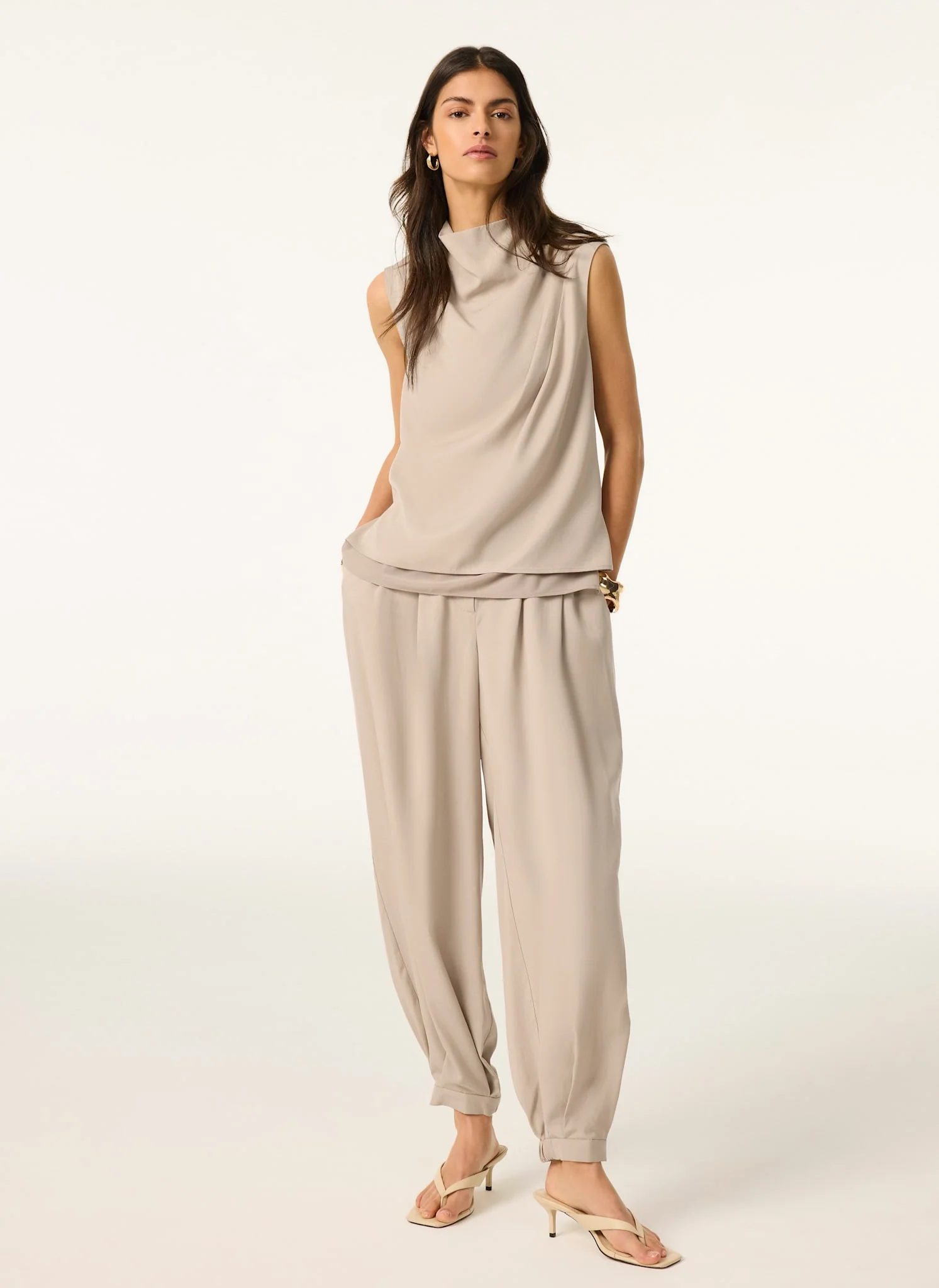 Neutral Cowl Neck Top - Image 6