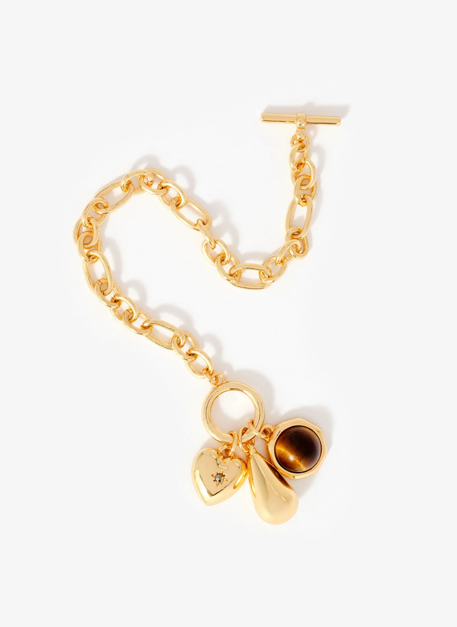 Gold Tone Resin Charm Bracelet - Image 3