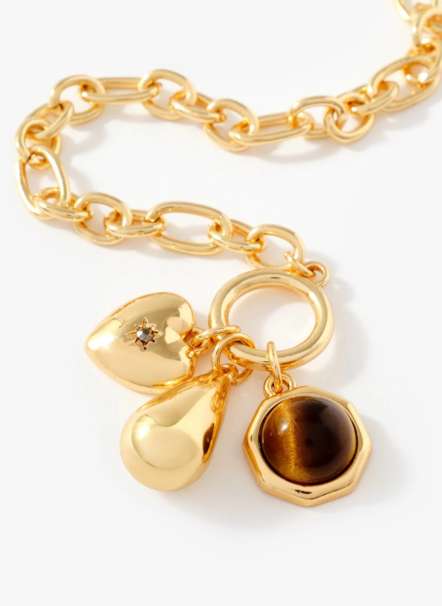 Gold Tone Resin Charm Bracelet - Image 4