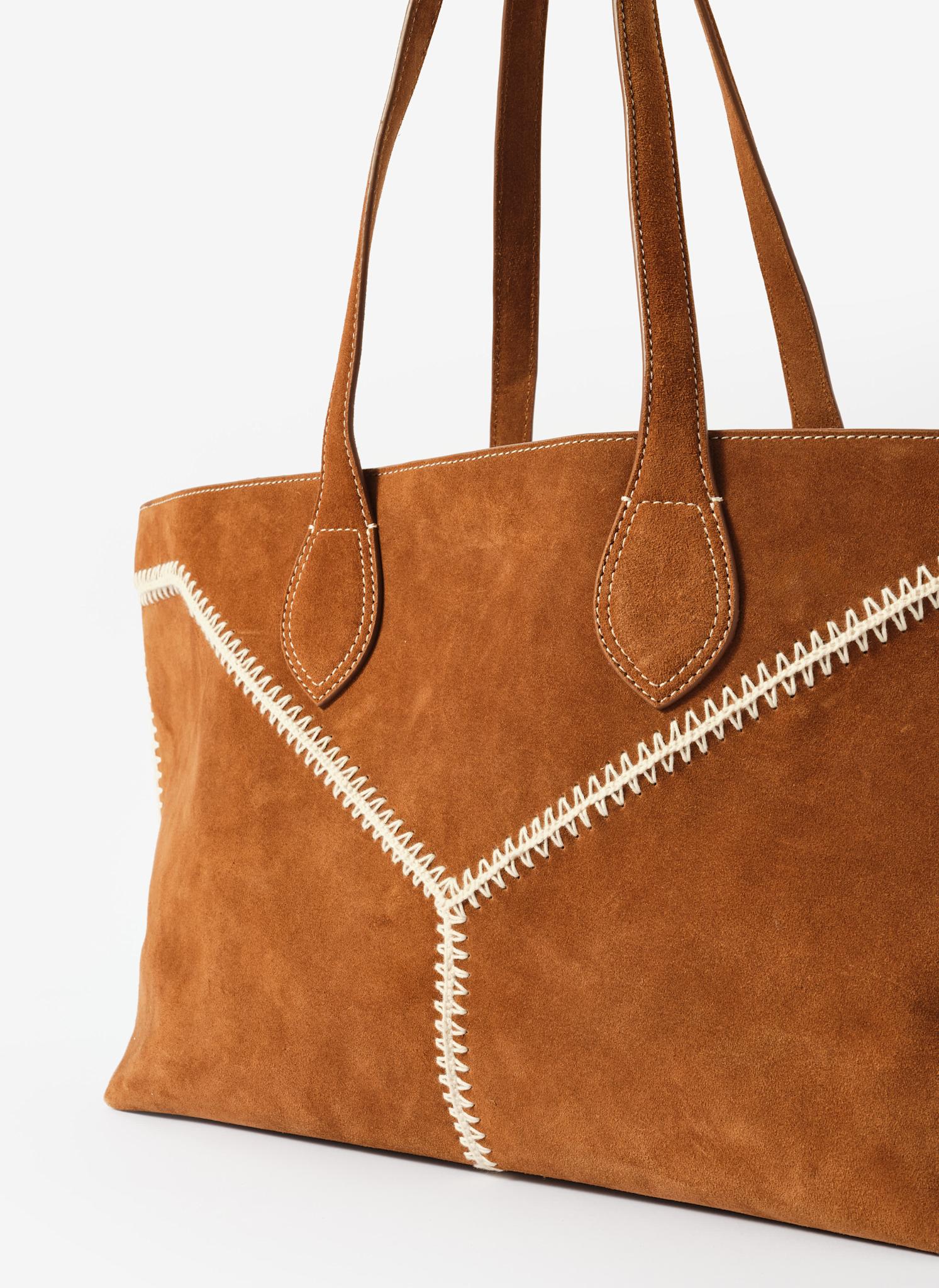 Tula Tan Suede Tote Bag - Image 5