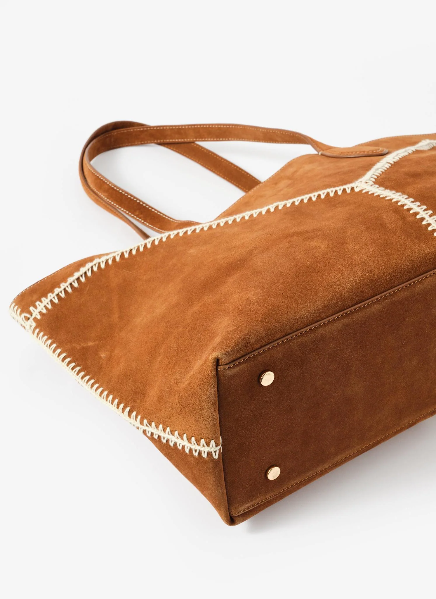 Tula Tan Suede Tote Bag - Image 6