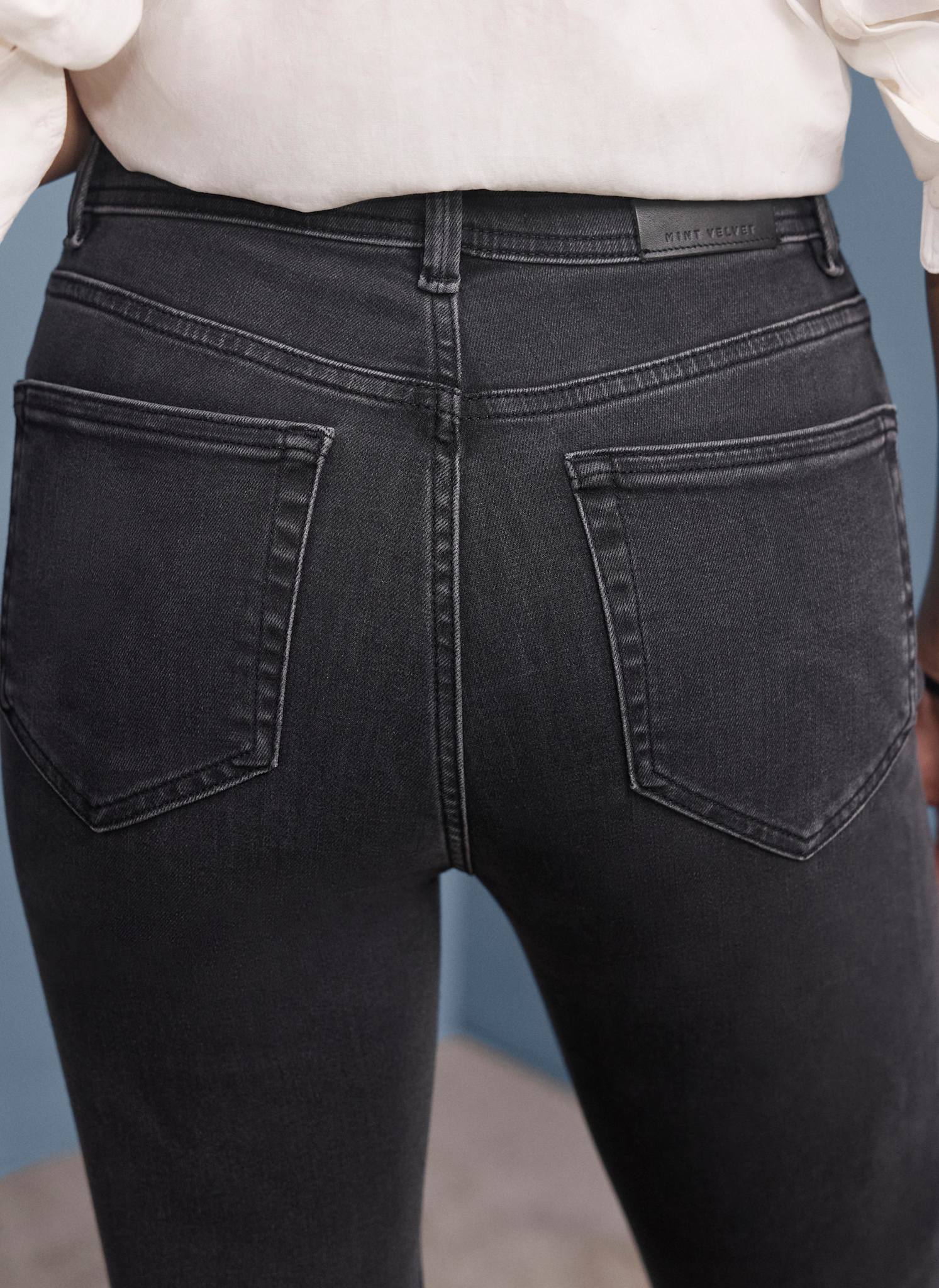 Washed Black Sculpting Skinny Jeans - Image 4