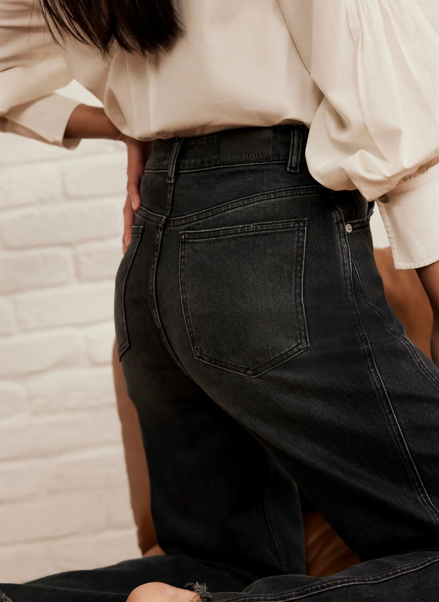 Washed Black Barrel Leg Jeans - Image 6
