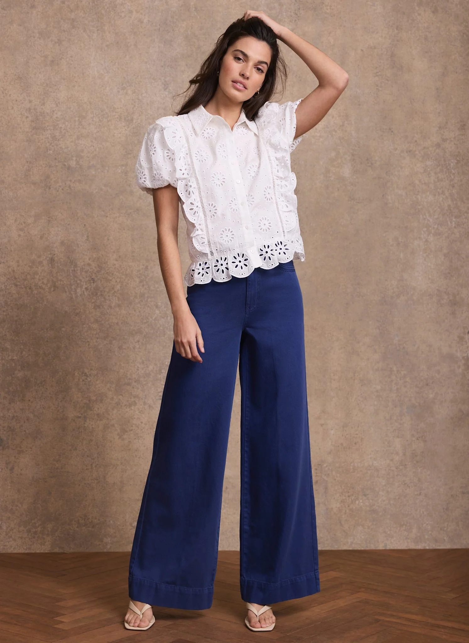 Blue Washed Refined Wide Jeans - Image 3