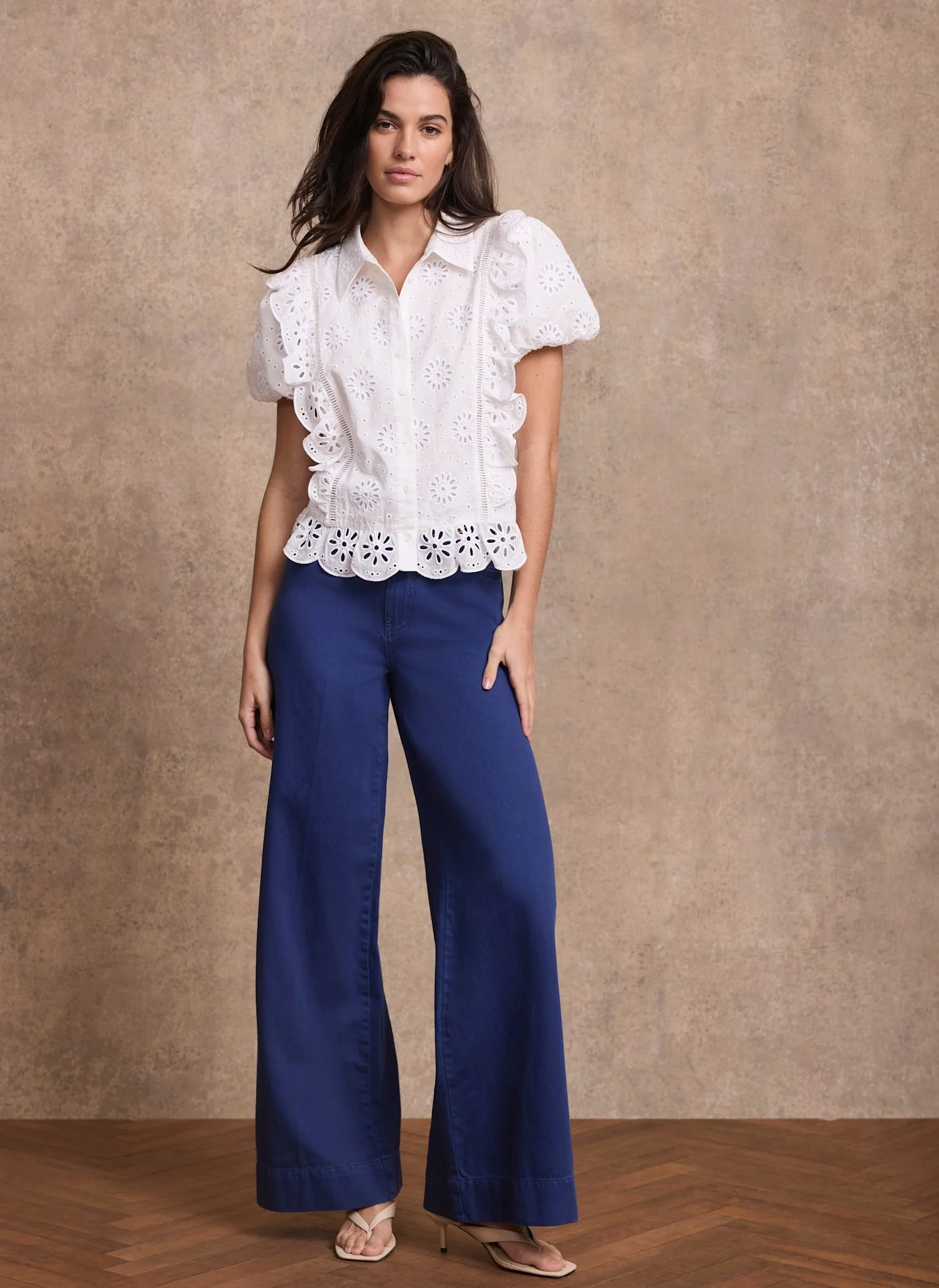 Blue Washed Refined Wide Jeans - Image 6