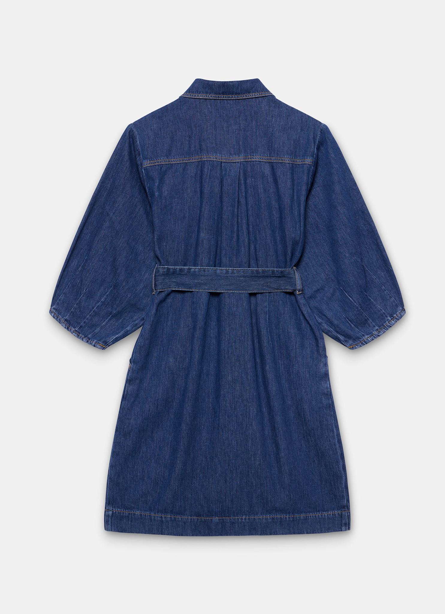Mid Indigo Denim Mini Shirt Dress - Image 8