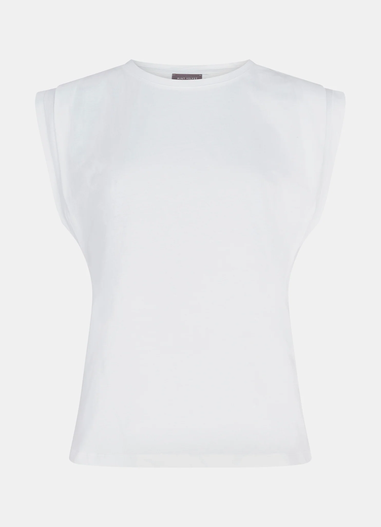 White Cotton Extended Shoulder T-Shirt - Image 6