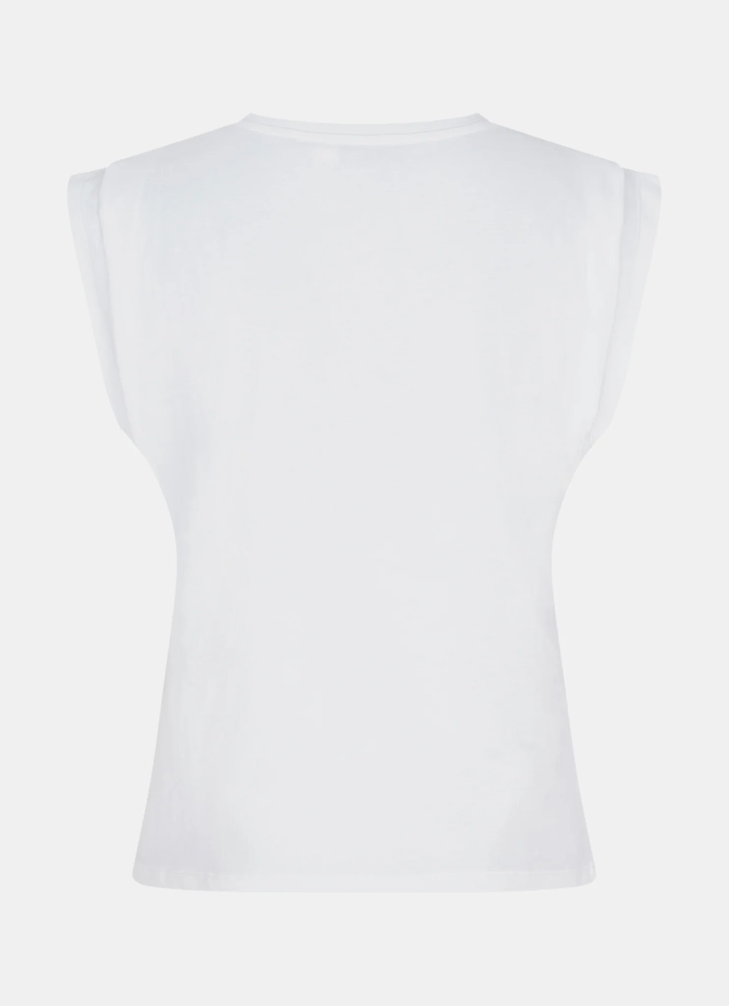 White Cotton Extended Shoulder T-Shirt - Image 7