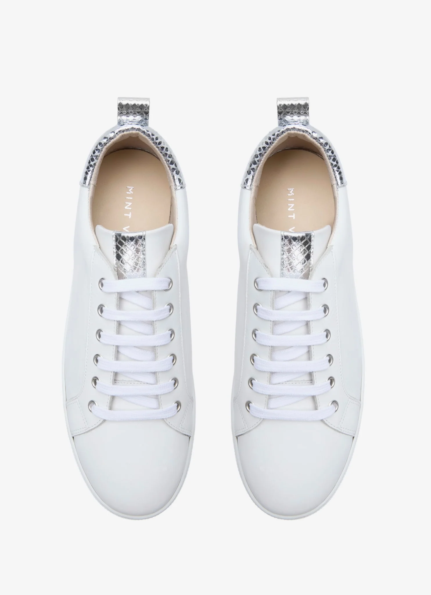 Allie White Leather Trainers - Image 4