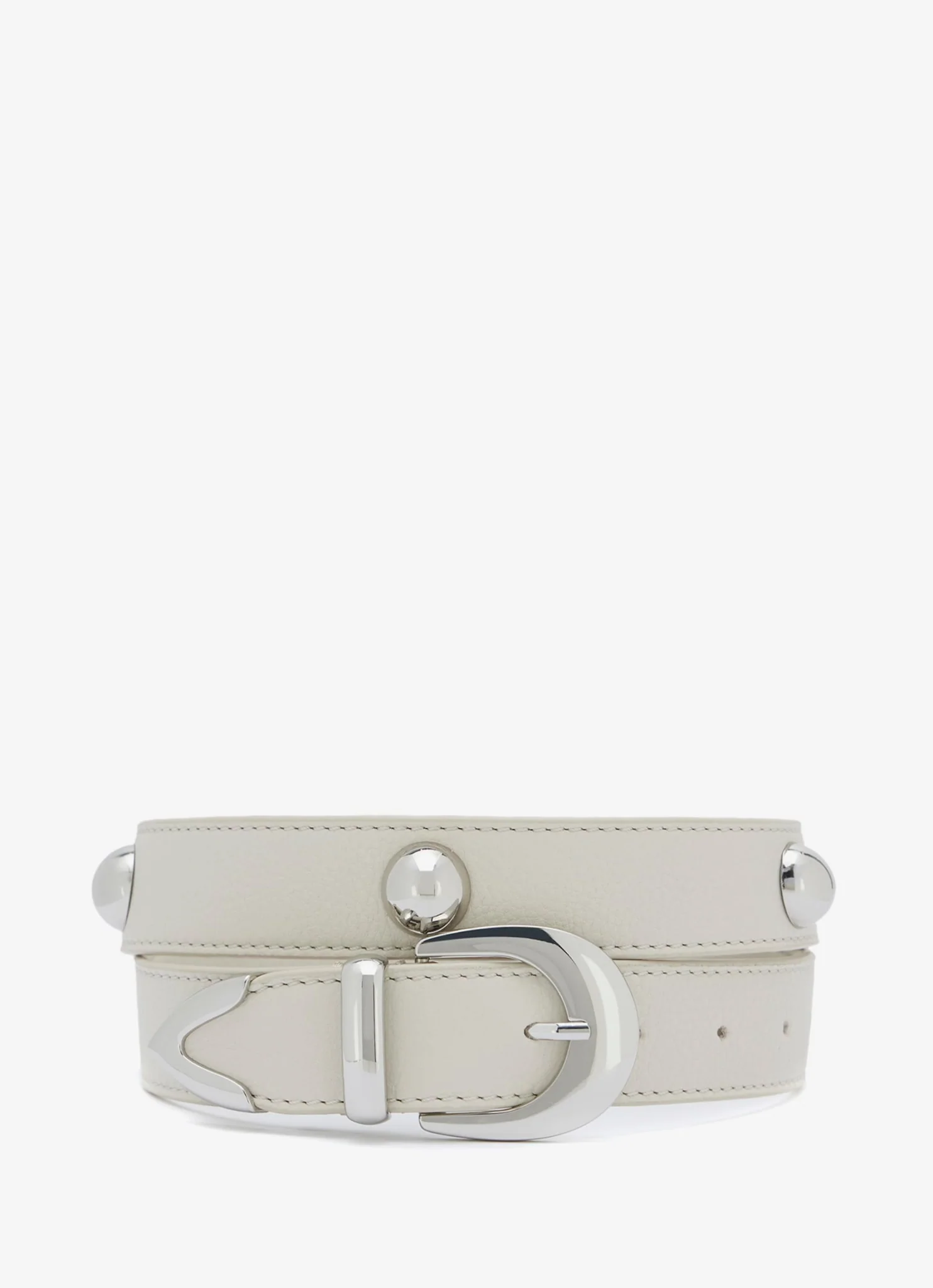 White Statement Leather Belt - Image 3