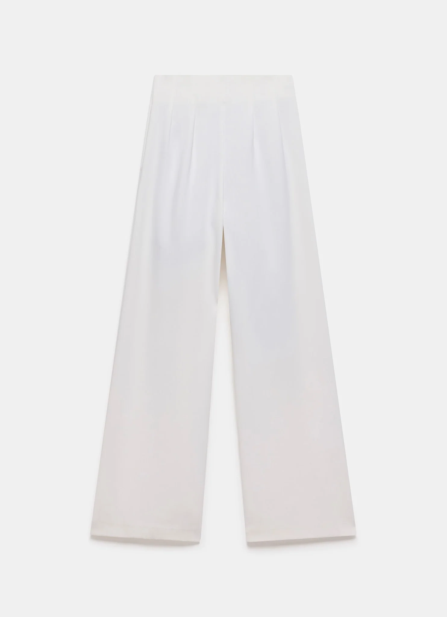 White Wide Leg Darted Trousers - Image 7
