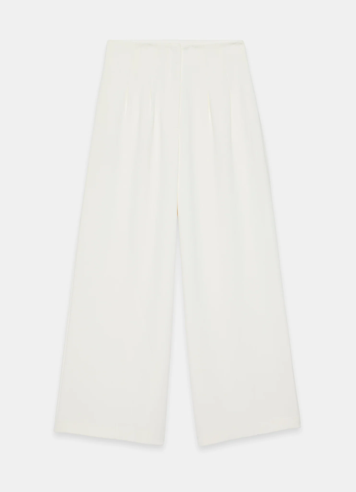White Wide Leg Darted Trousers - Image 9