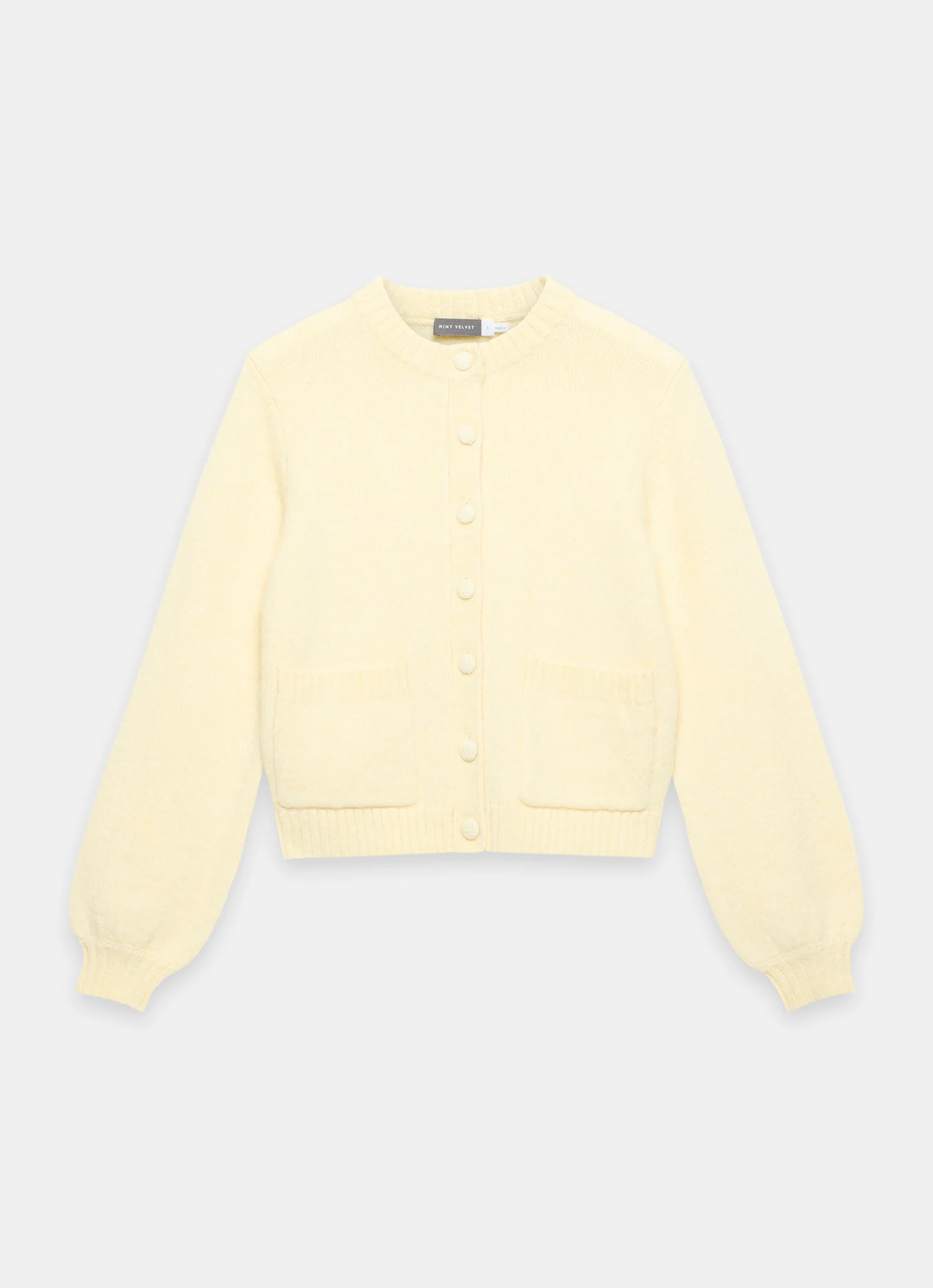 Butter Yellow Wool Blend Cardigan - Image 6