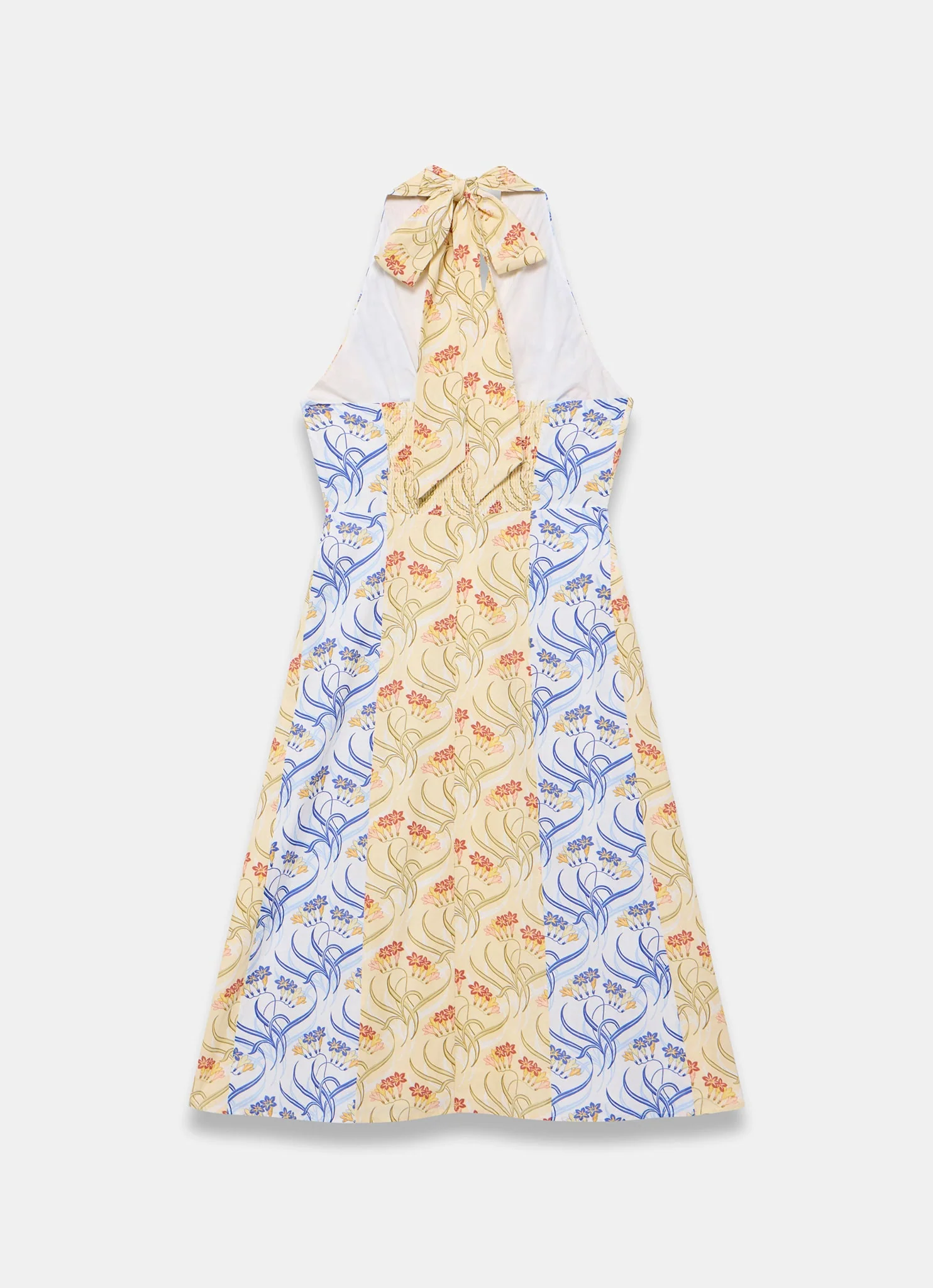 Yellow Cotton Floral Print Midi Dress - Image 8