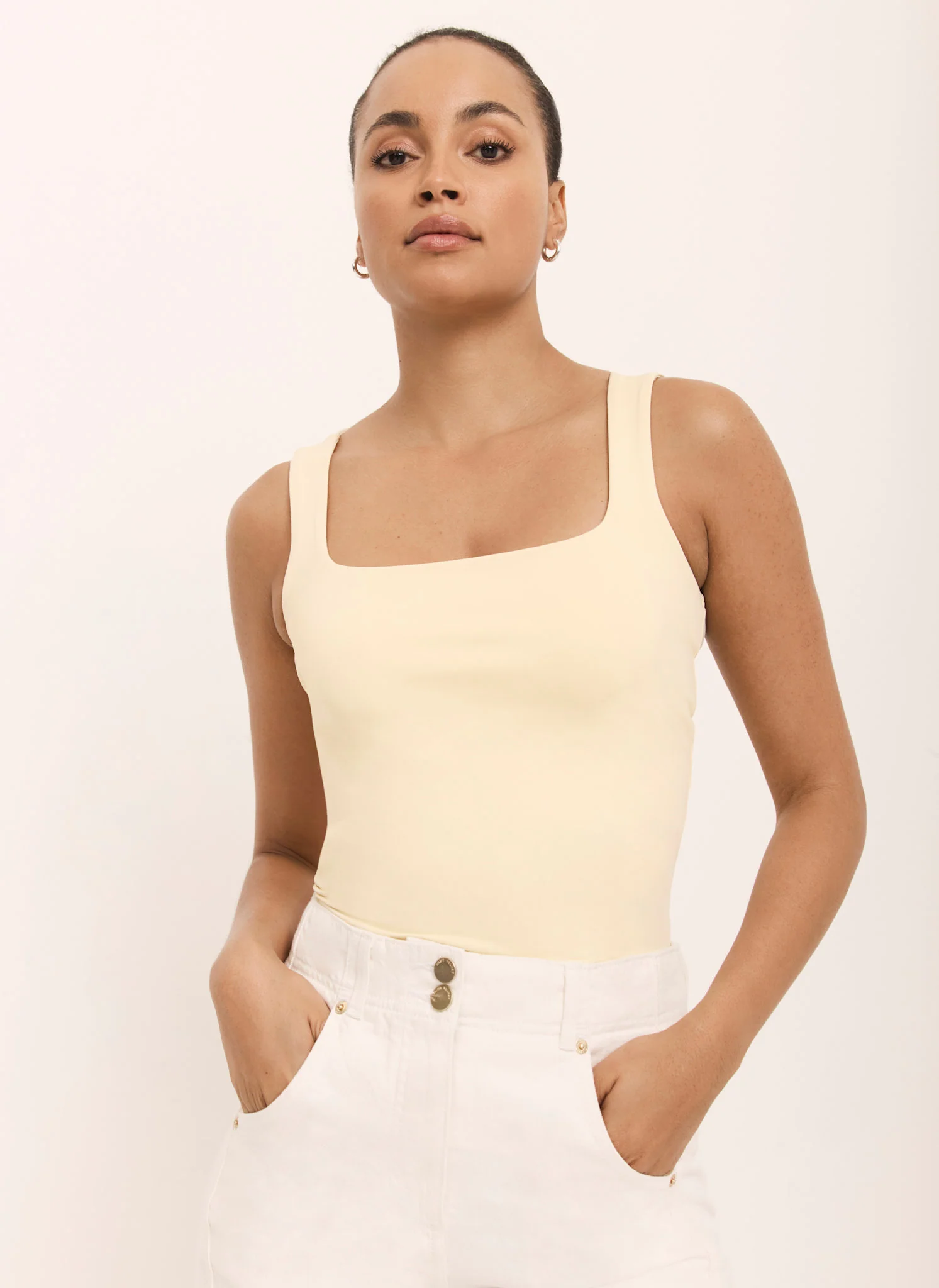 Butter Yellow Layering Scoop Neck Vest - Image 5