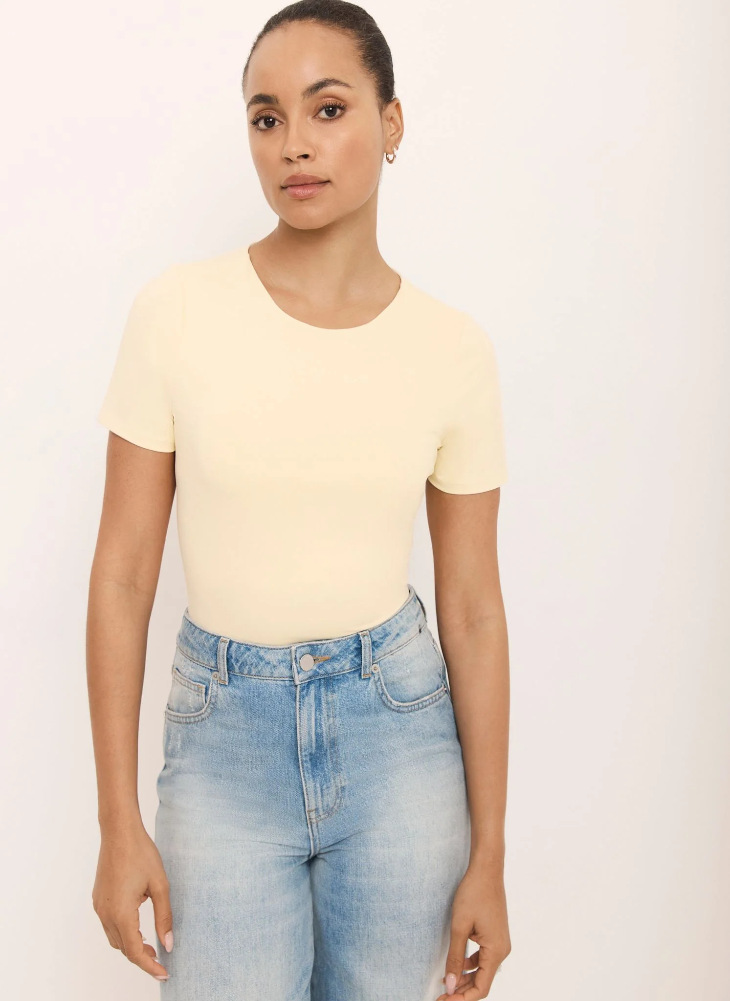 Butter Yellow Short Sleeve Layering Top - Image 2