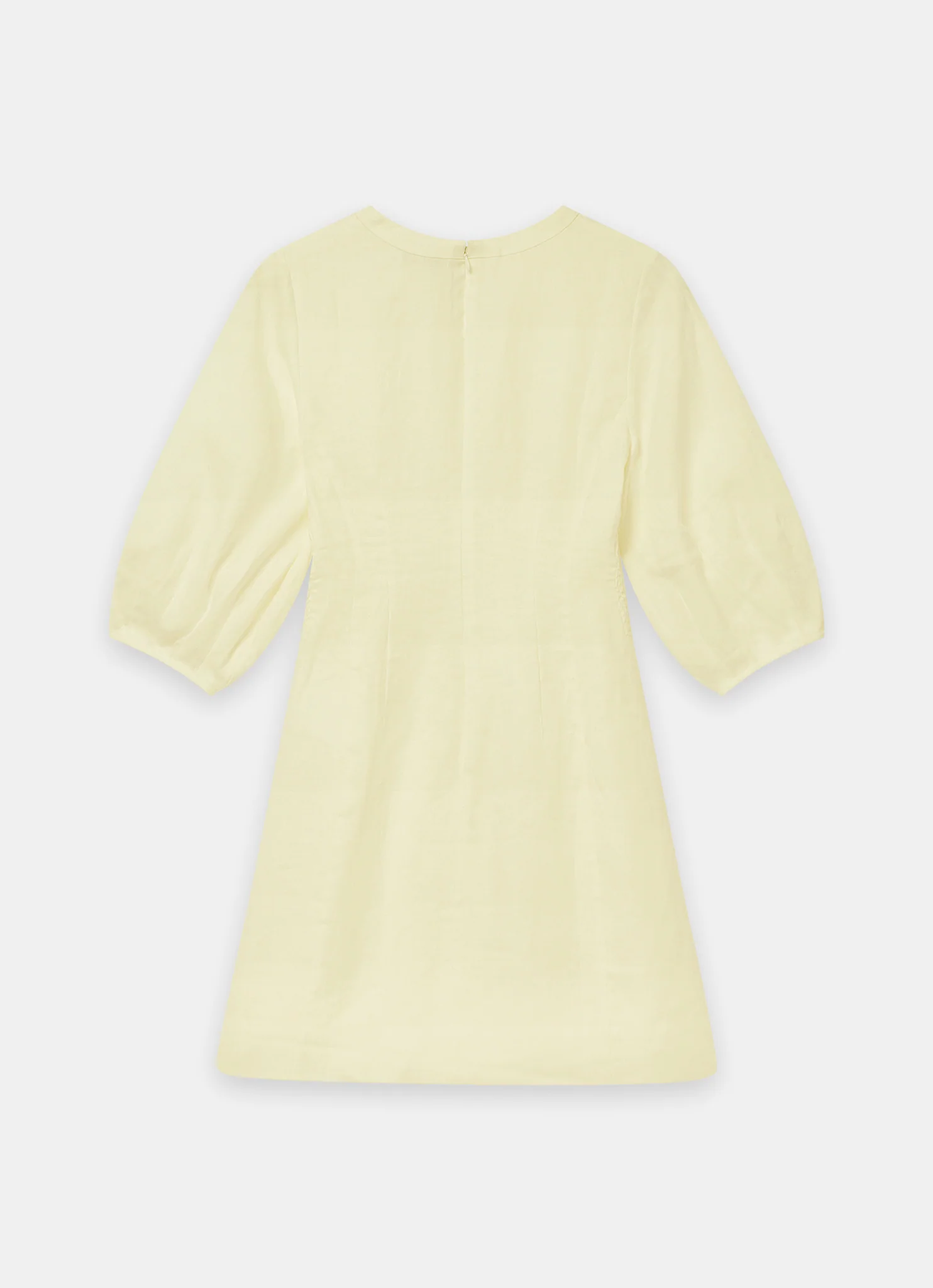 Yellow Linen Puff Sleeve Mini Dress - Image 8