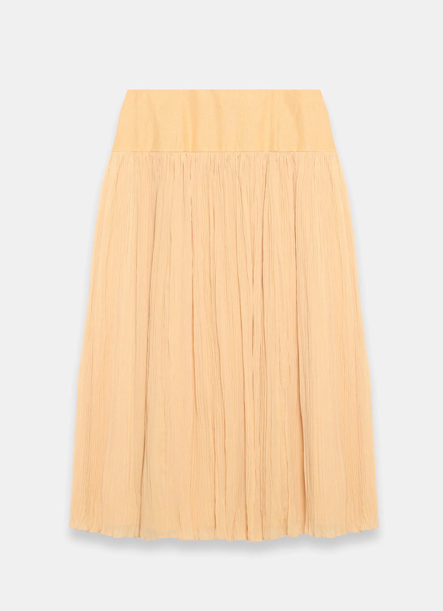 Yellow Drop Waist Crinkle Midi Skirt - Image 7
