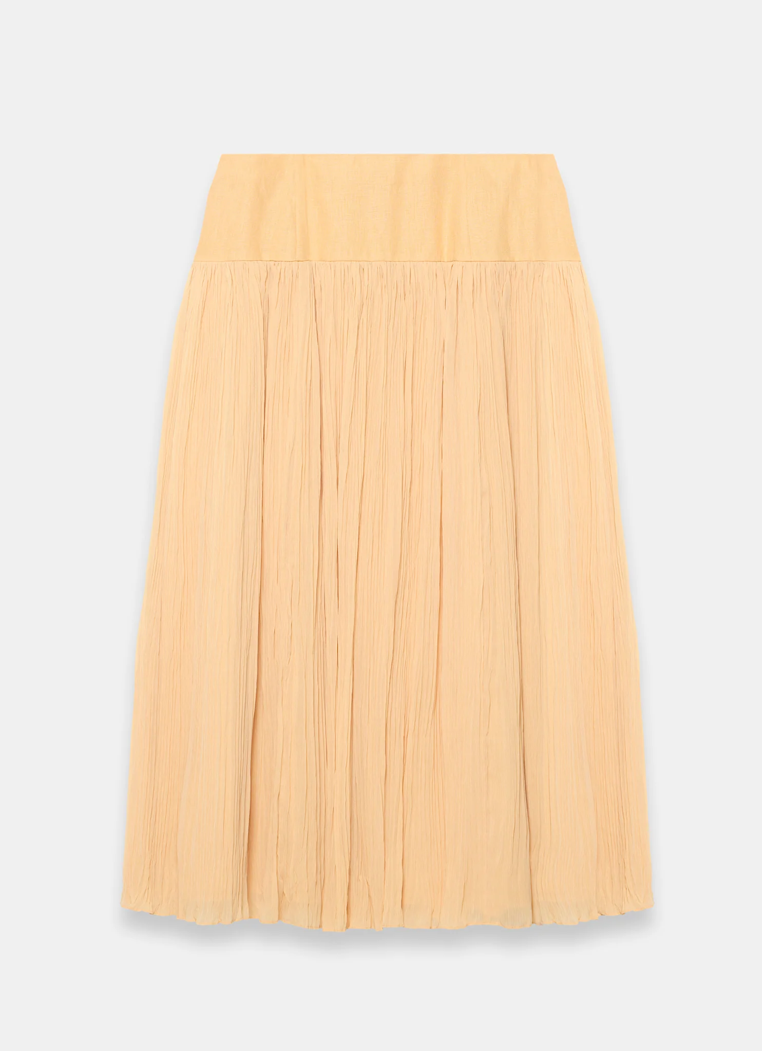 Yellow Drop Waist Crinkle Midi Skirt - Image 8