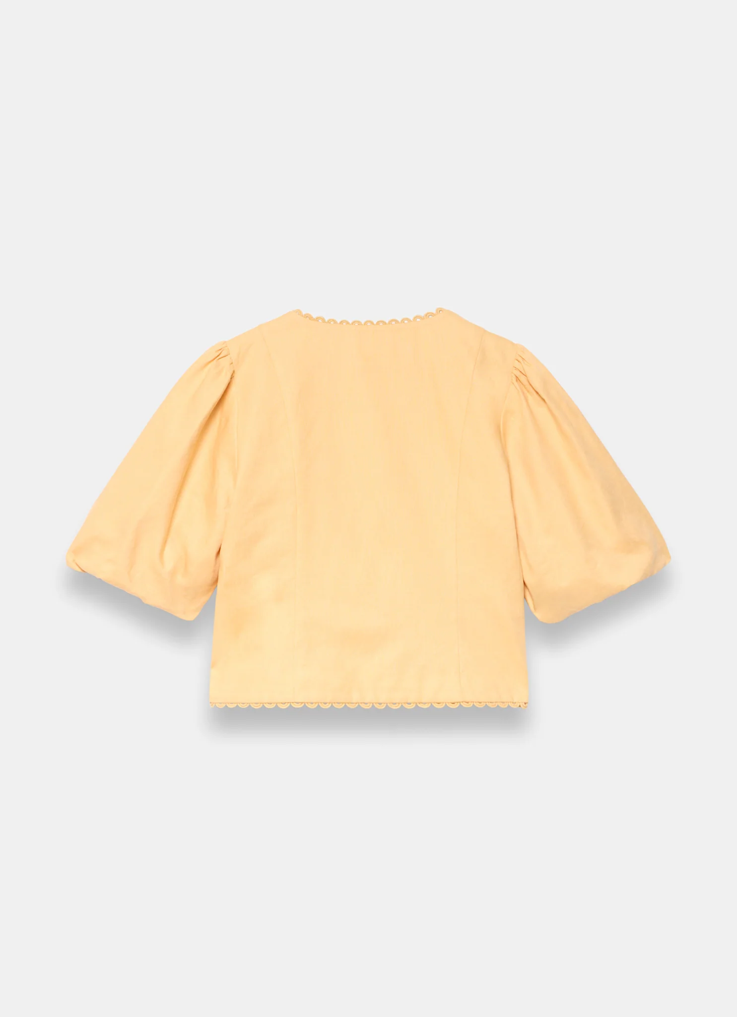 Yellow Linen Puff Sleeve Top - Image 7