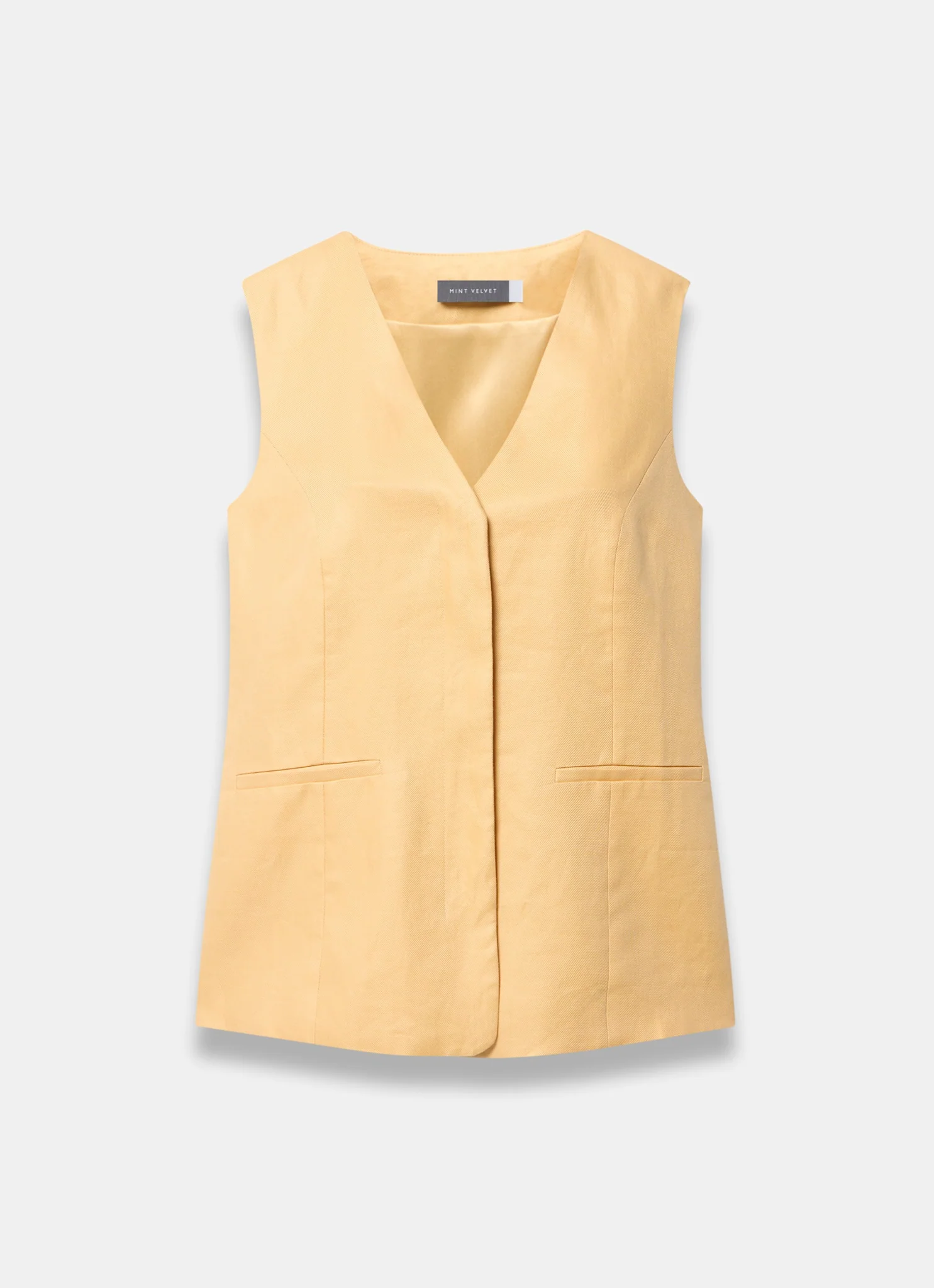 Yellow Ramie Longline Waistcoat - Image 7