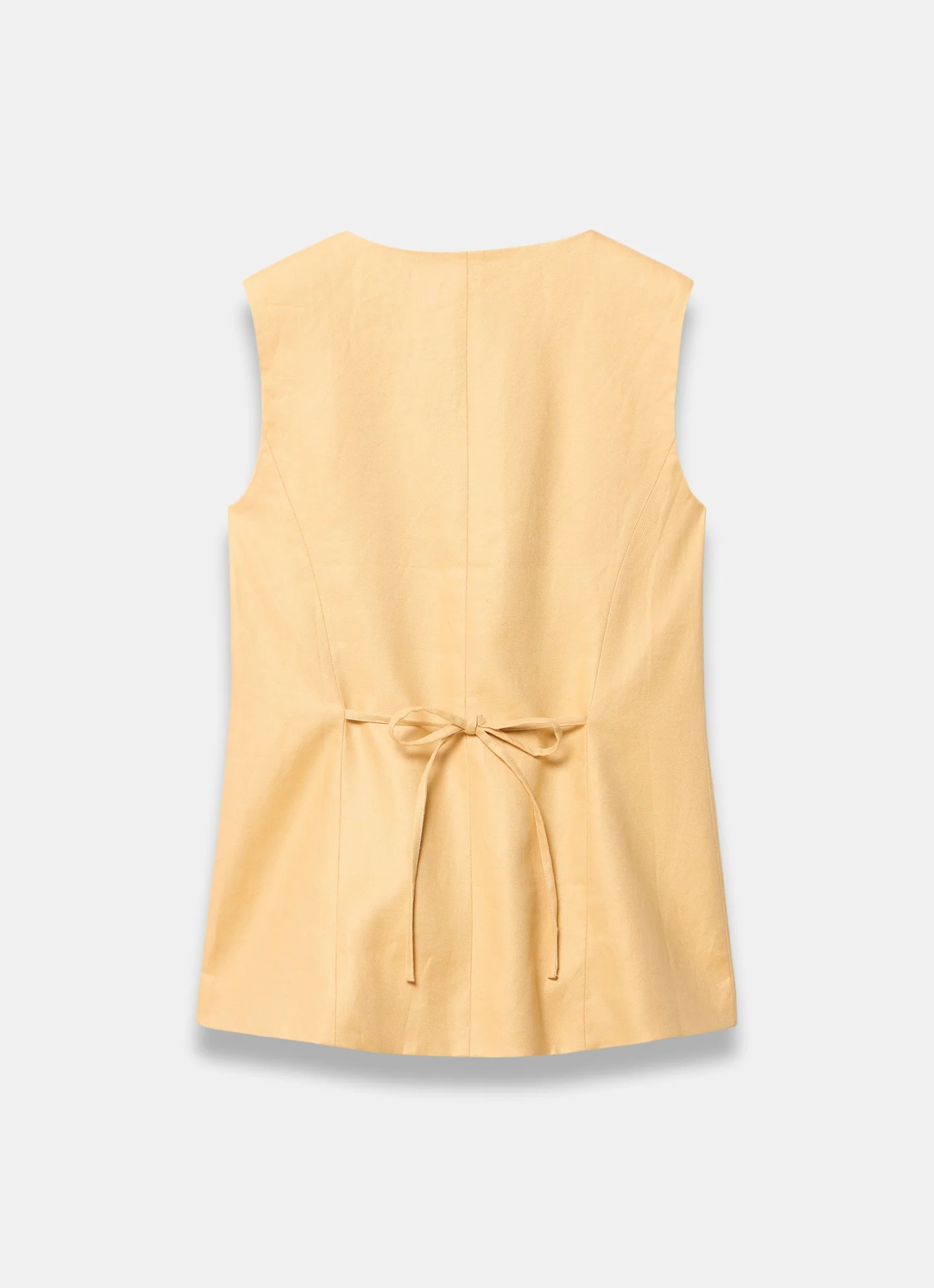 Yellow Ramie Longline Waistcoat - Image 8