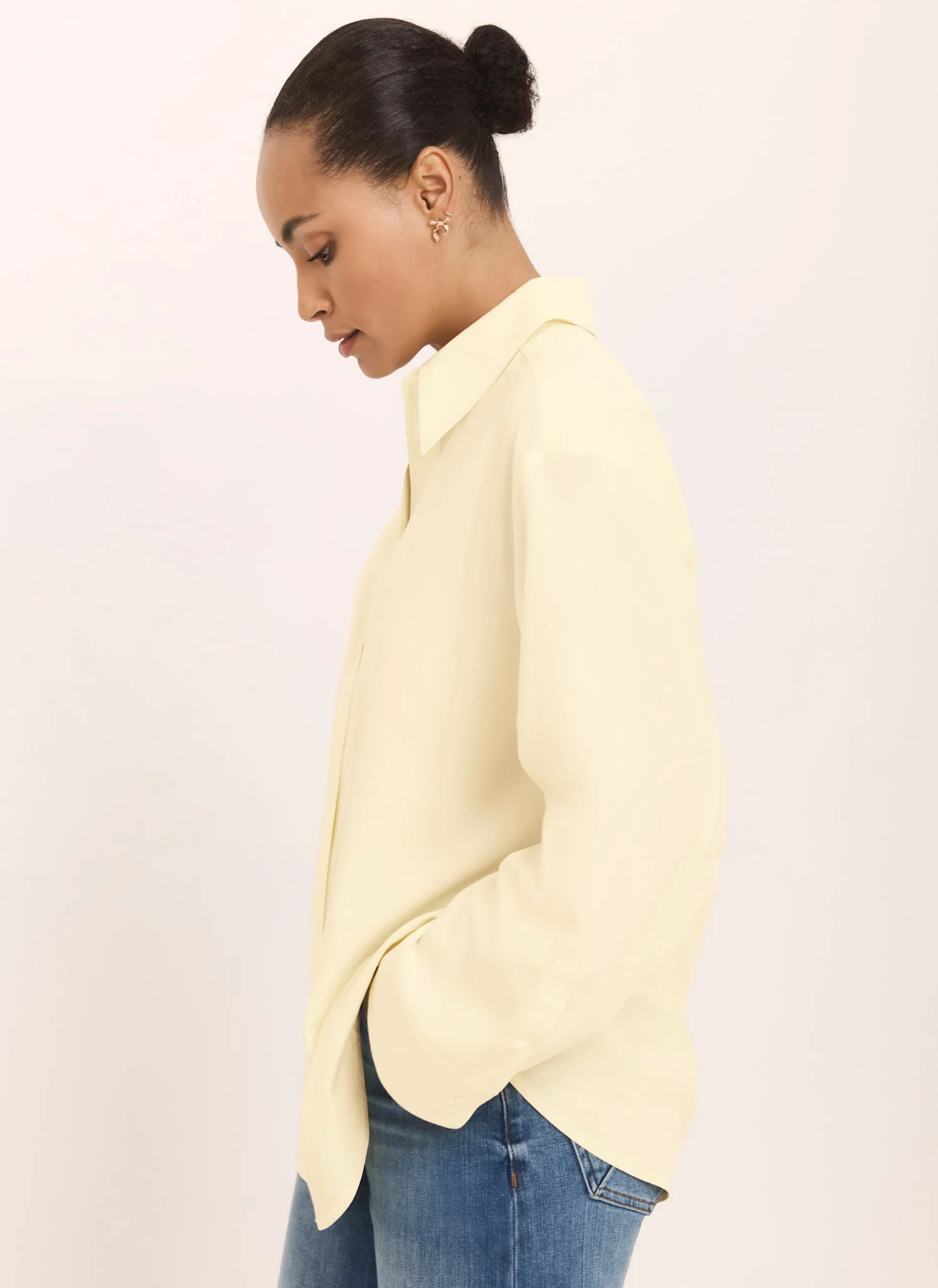 Butter Yellow Oversized Long Sleeve Shirt - Image 4
