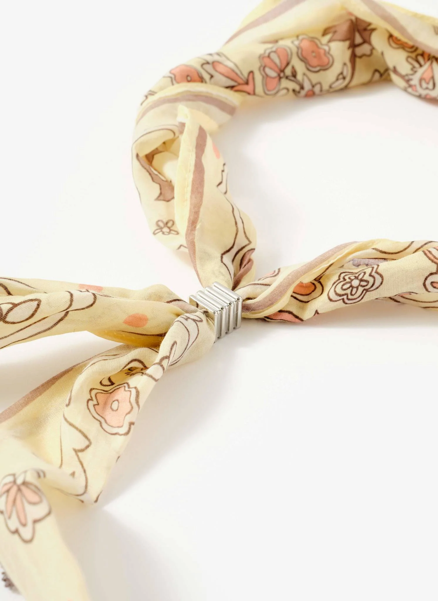 Butter Yellow Paisley Skinny Scarf - Image 3