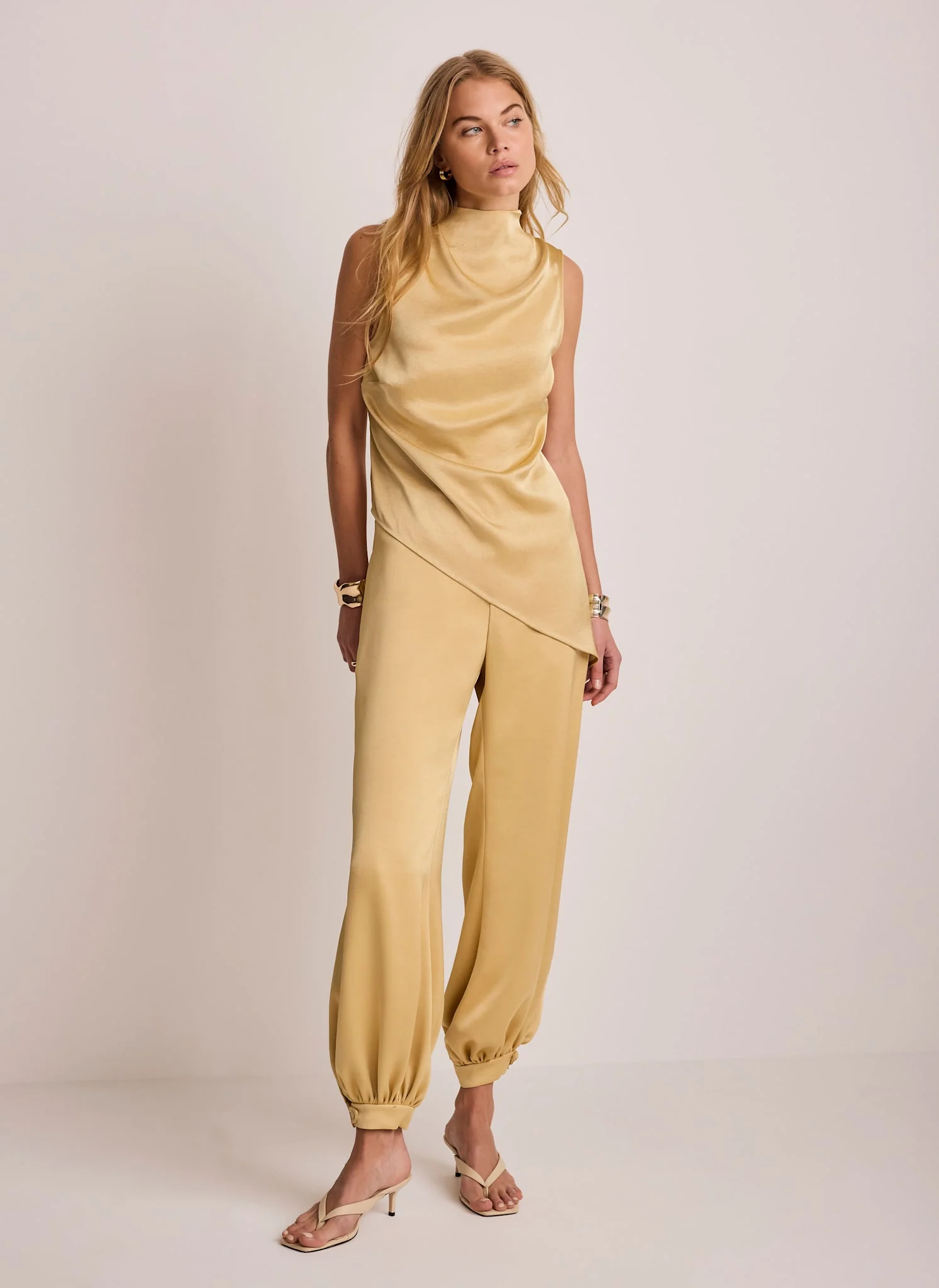 Yellow Satin Asymmetric Top - Image 5