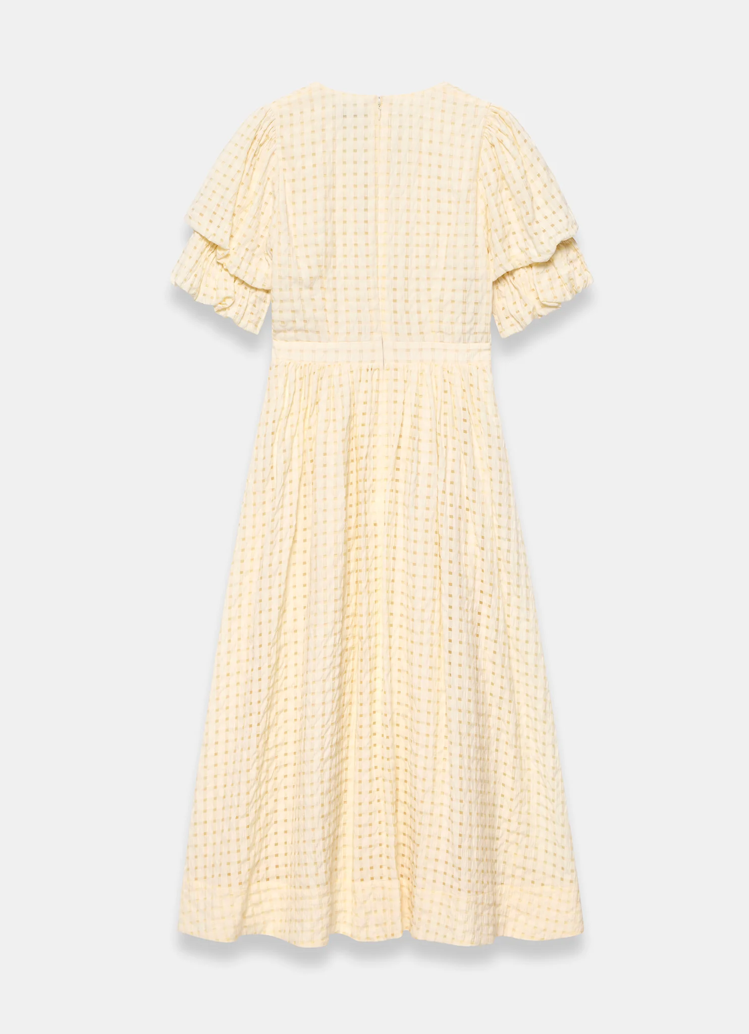 Yellow Checked Midi Dress - Image 8